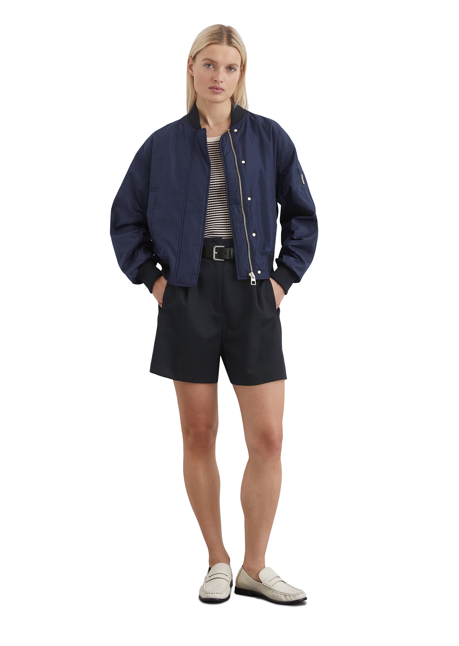 Marc O'Polo Outdoorjacke »aus recyceltem Mini-Canvas«, ohne Kapuze