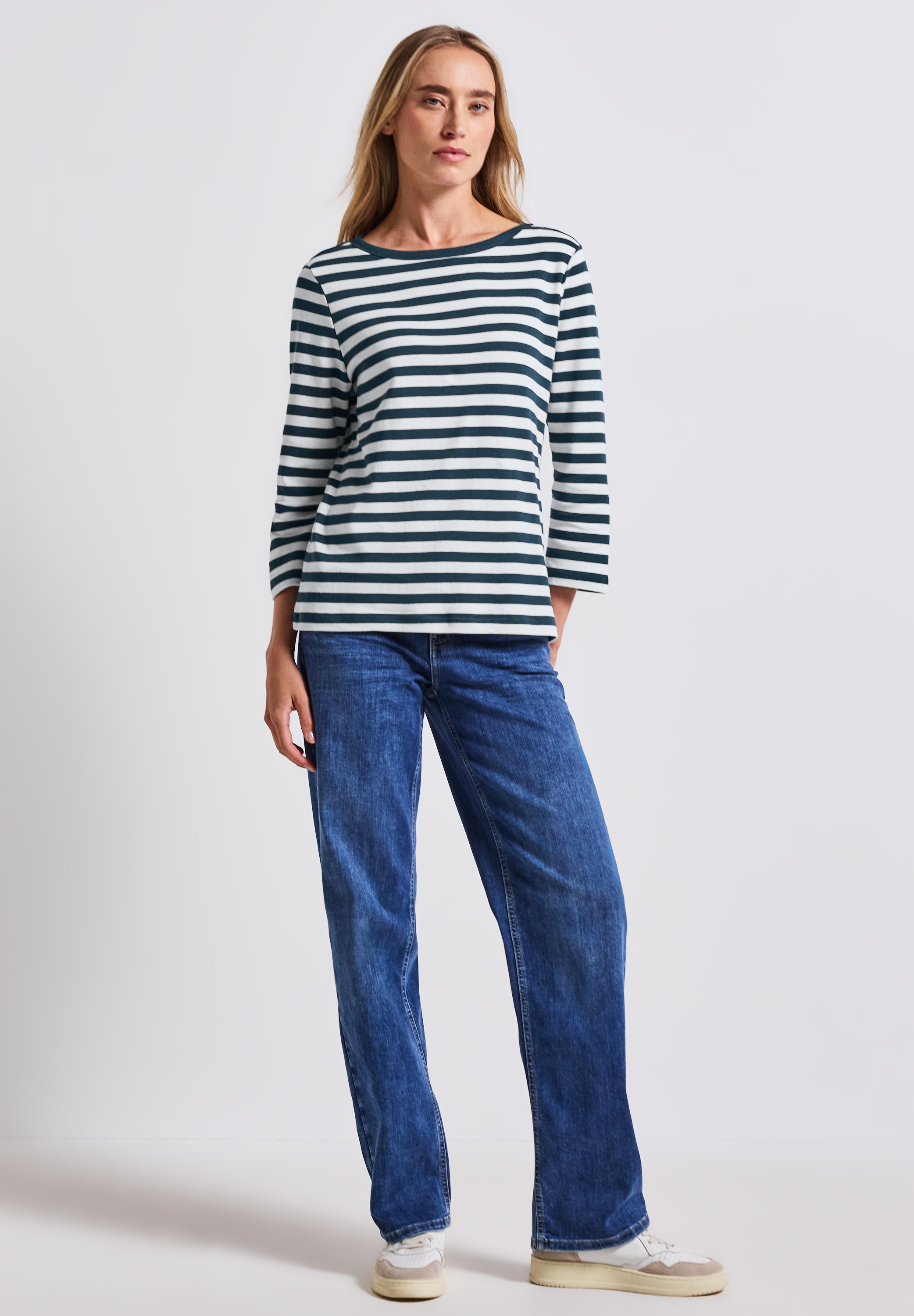 STREET ONE Rundhalsshirt, aus reiner Baumwolle
