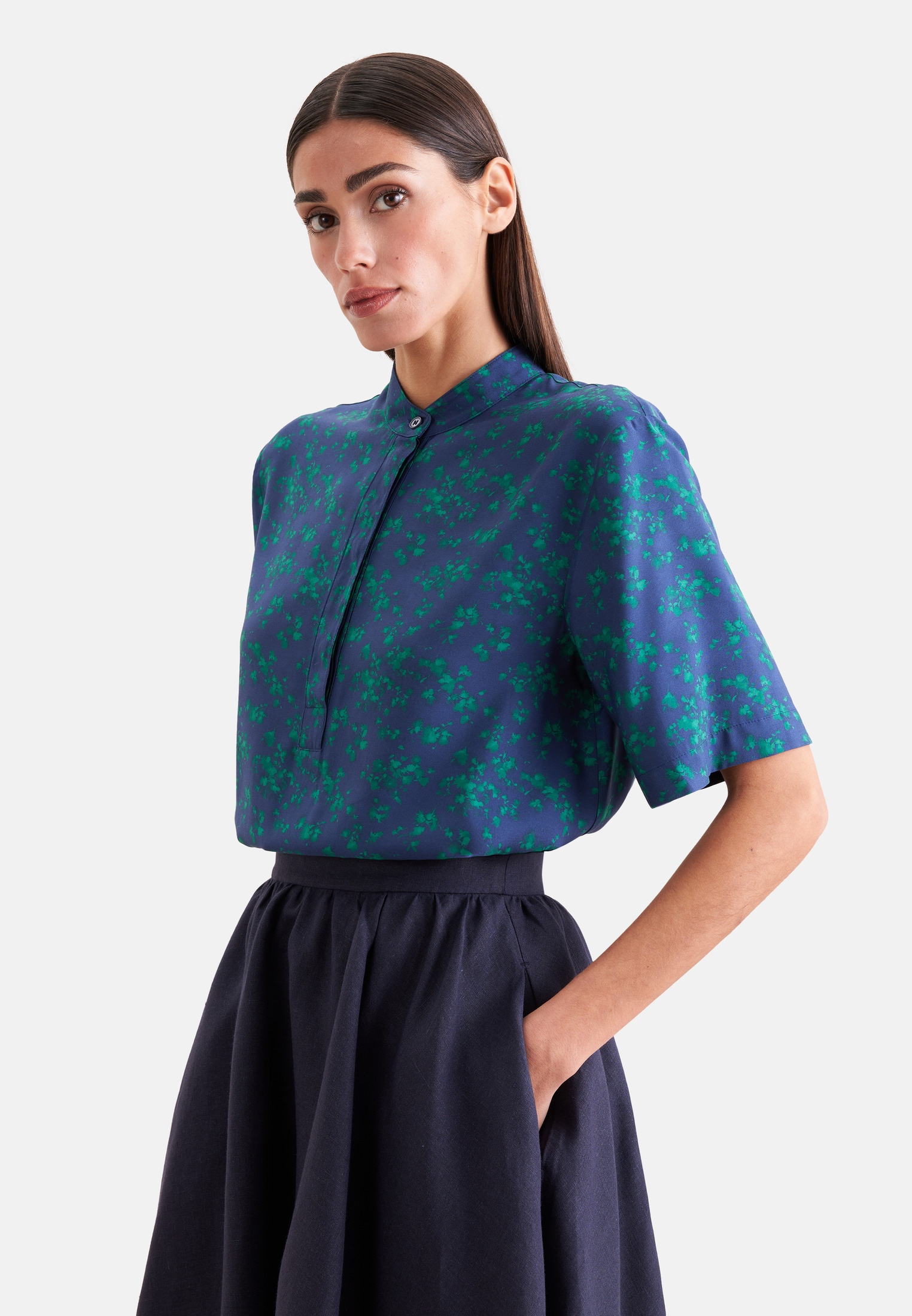 seidensticker Klassische Bluse Tunika Druck