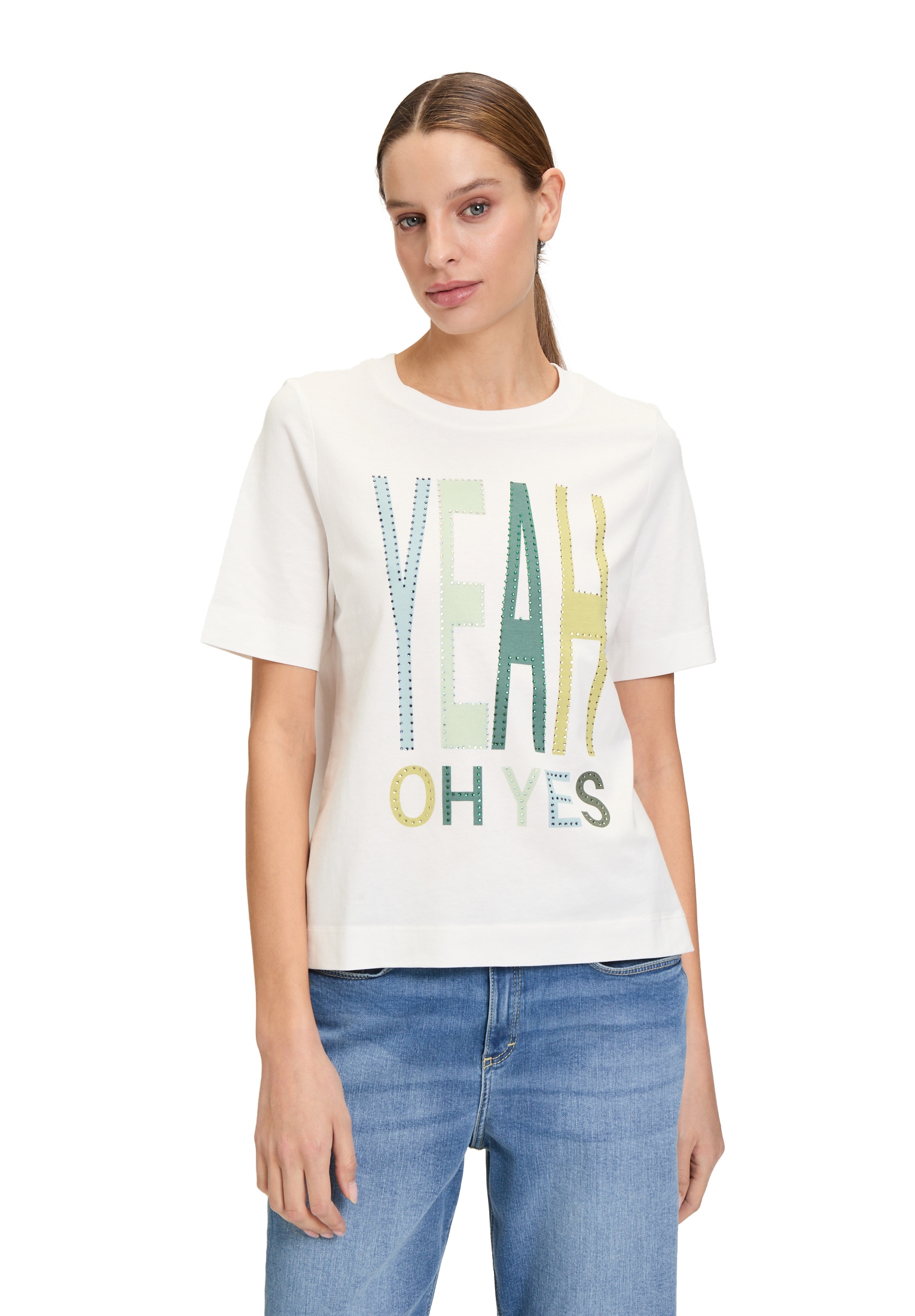 Cartoon Kurzarmshirt "Cartoon Damen Printshirt mit Rundhalsausschnitt", (1 günstig online kaufen