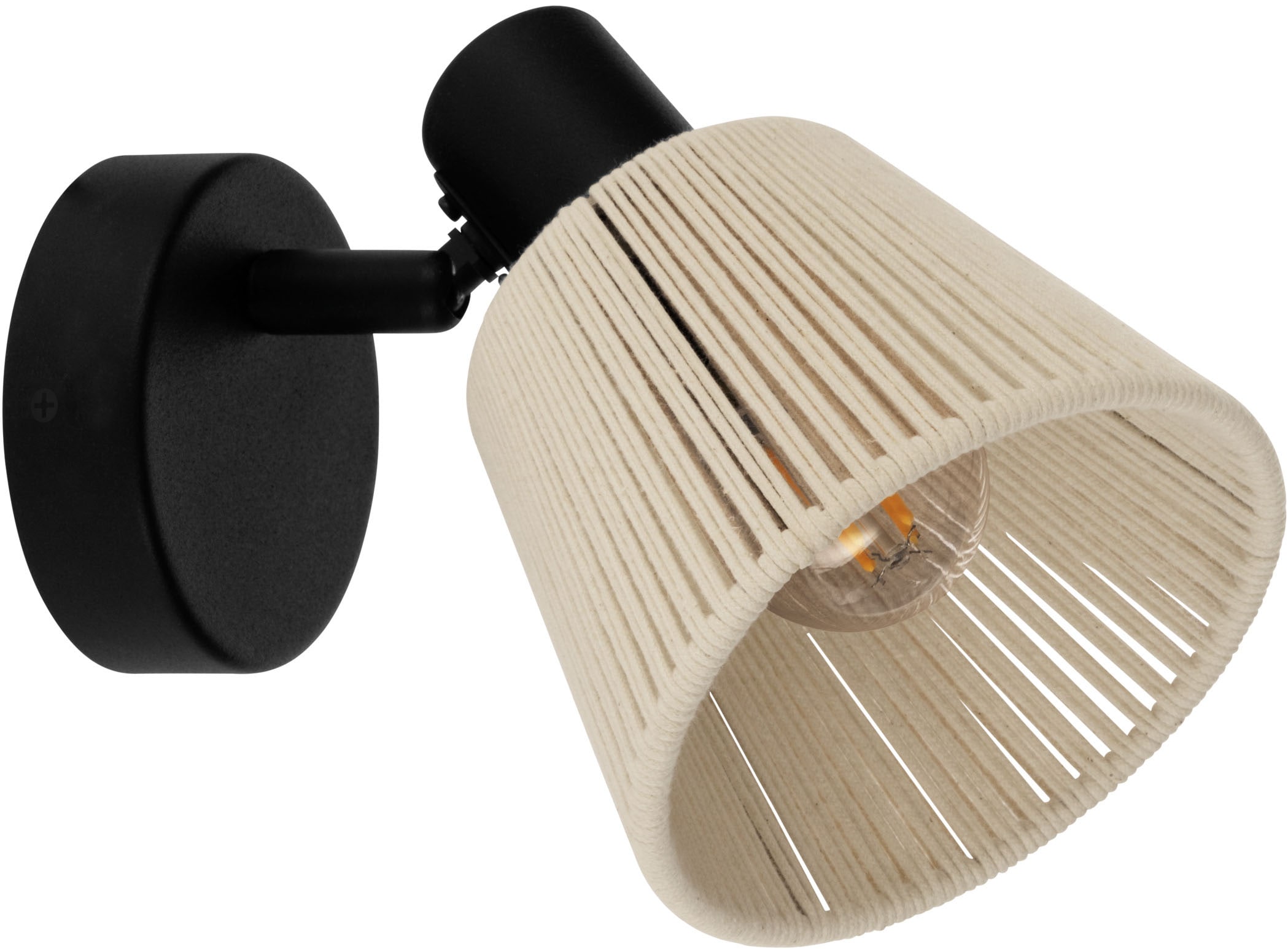 EGLO Deckenleuchte "SEAGARD Spotlampe - Stahl - E14 - 1X40W - IP20", 1, H: 15,5cm, 1 Stk.schwarz, Wohnzimmer, Leuchten, Wandleuchte, Wandspot,