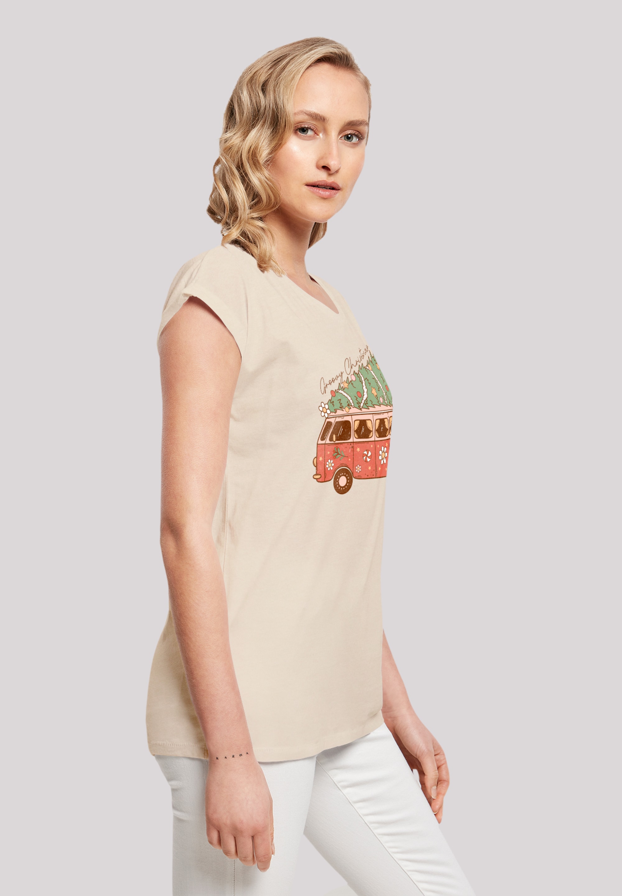F4NT4STIC T-Shirt »Groovy Weihnachten Camper Van«, Premium Qualität, Weihnachts-Kollection