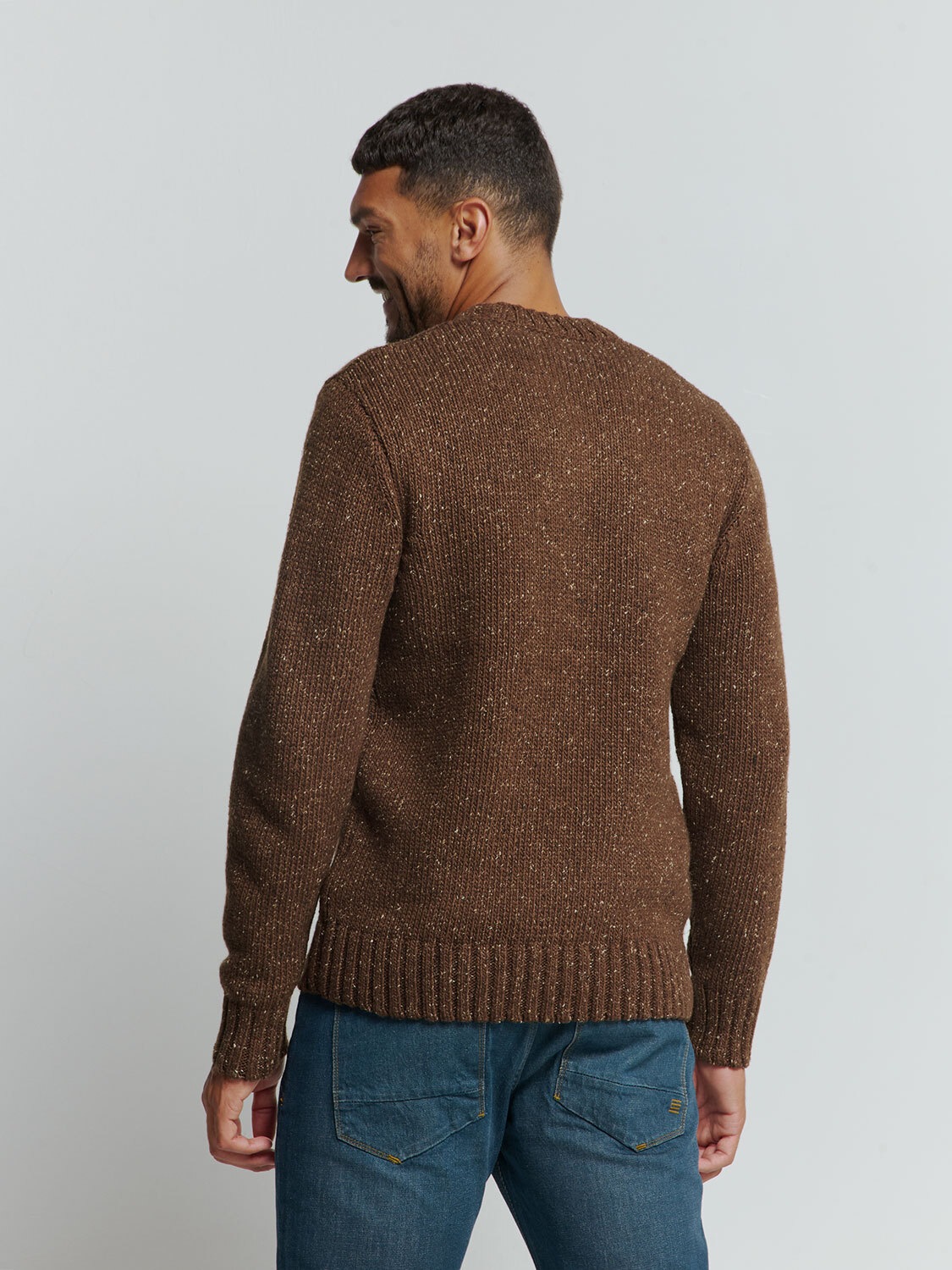 NO EXCESS Rundhalspullover »No Excess Jacquard-Pullover mit Seide«