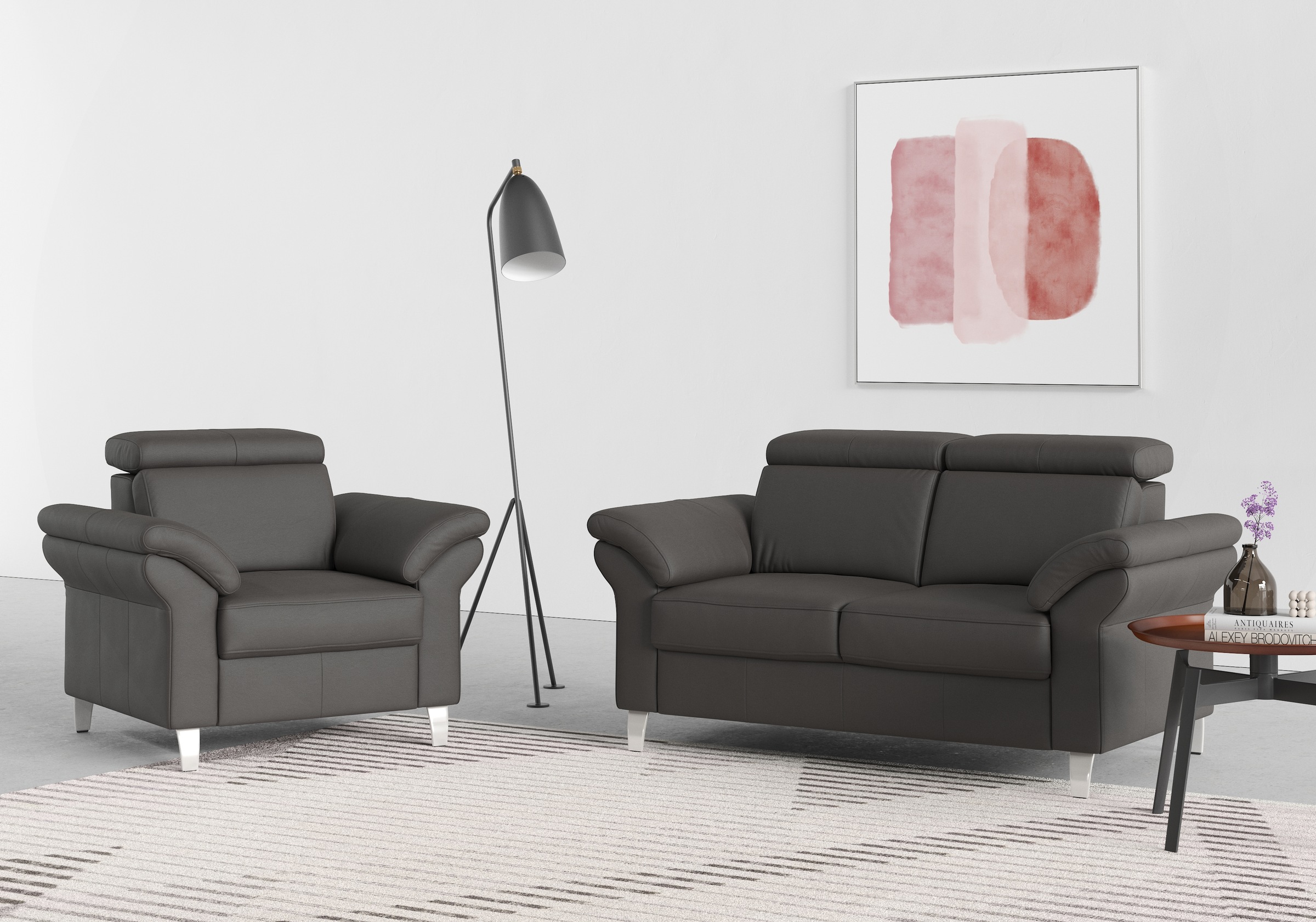 sit&more 2-Sitzer »Arngast«, inklusive Federkern und Kopfteilverstellung