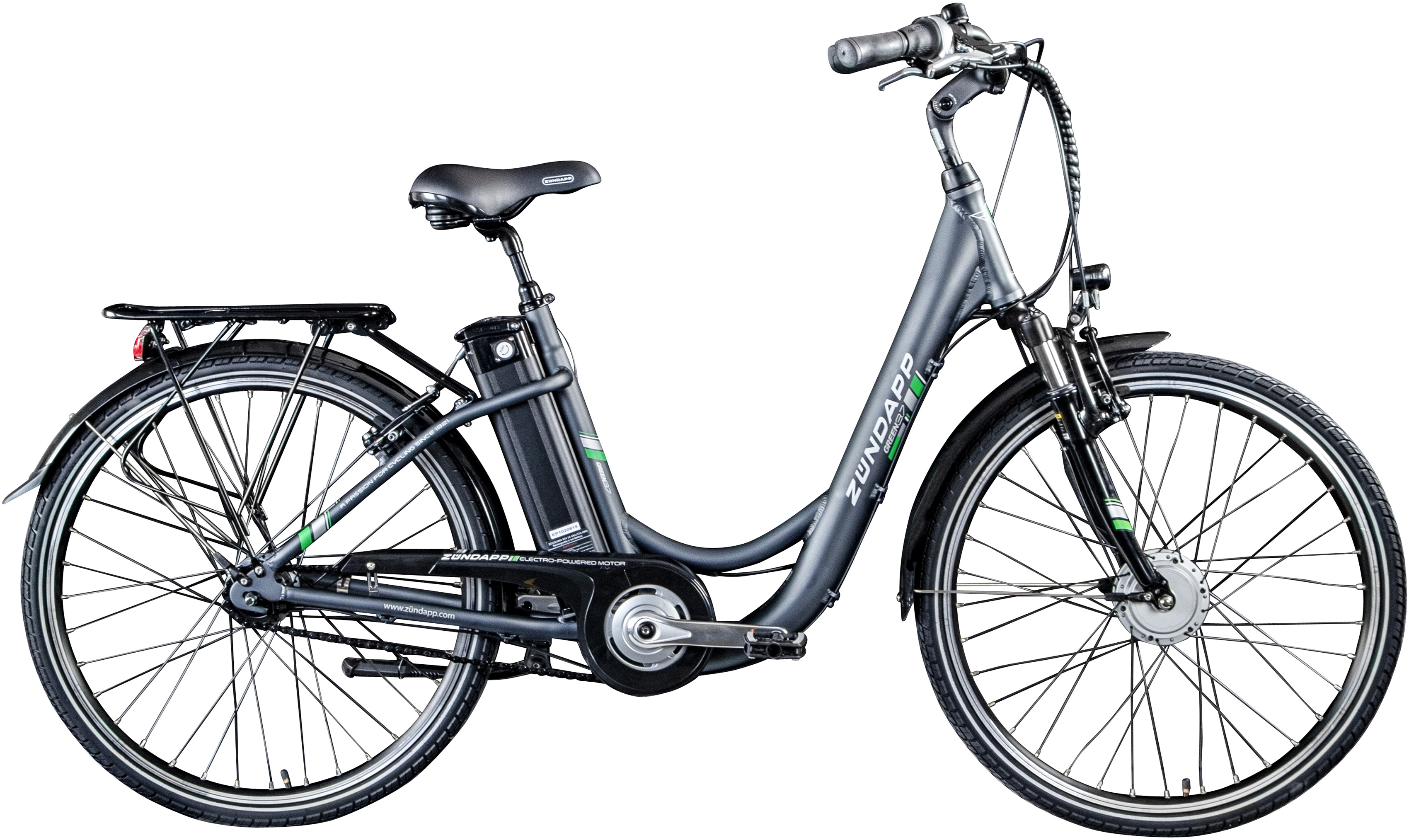 Zündapp E-Bike Green 3.7, 7 Gang, Frontmotor 250 W grau E-Bikes