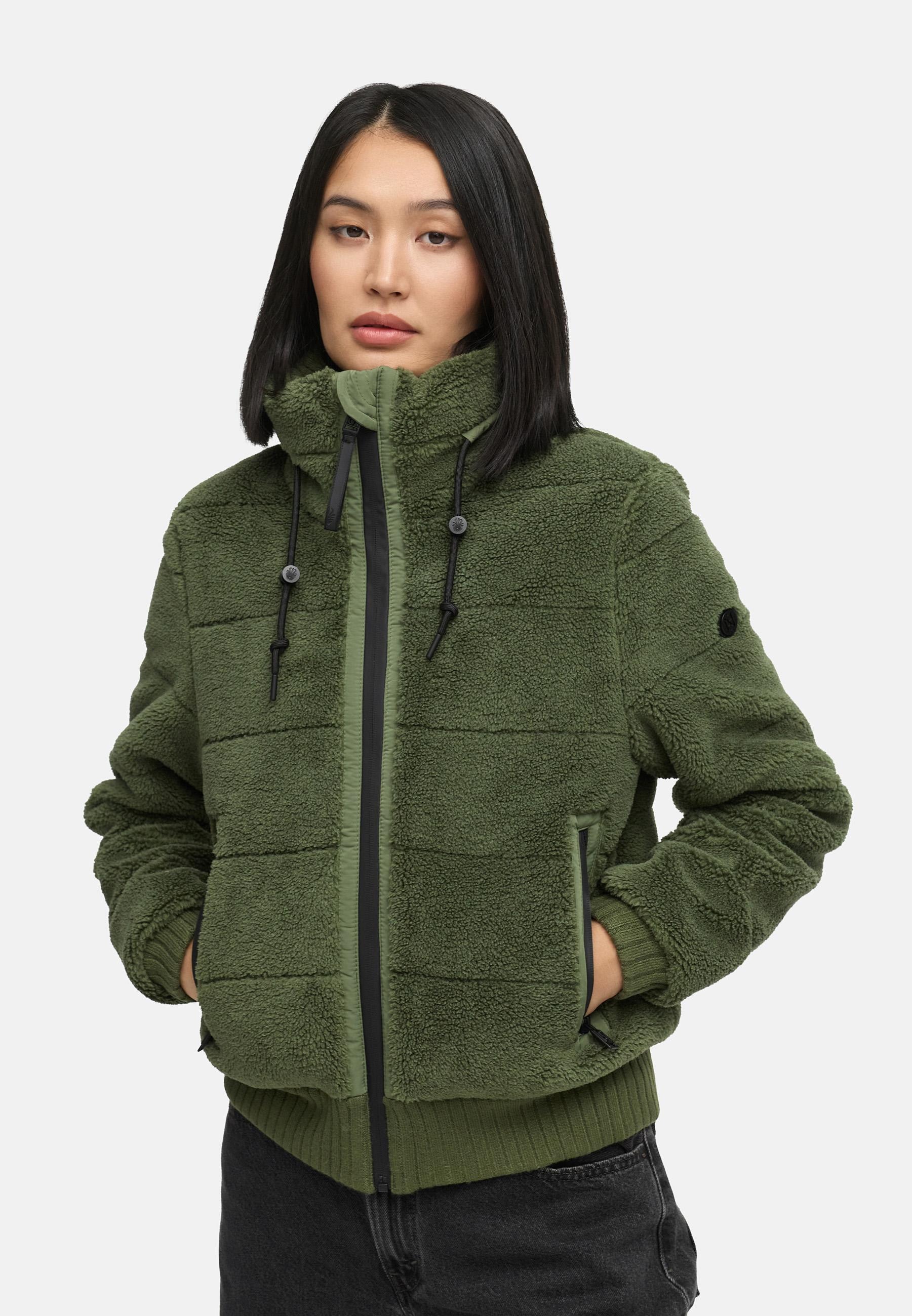 Navahoo Plüschjacke »Schneepuder 14«, warme Damen Teddyjacke für den Winter