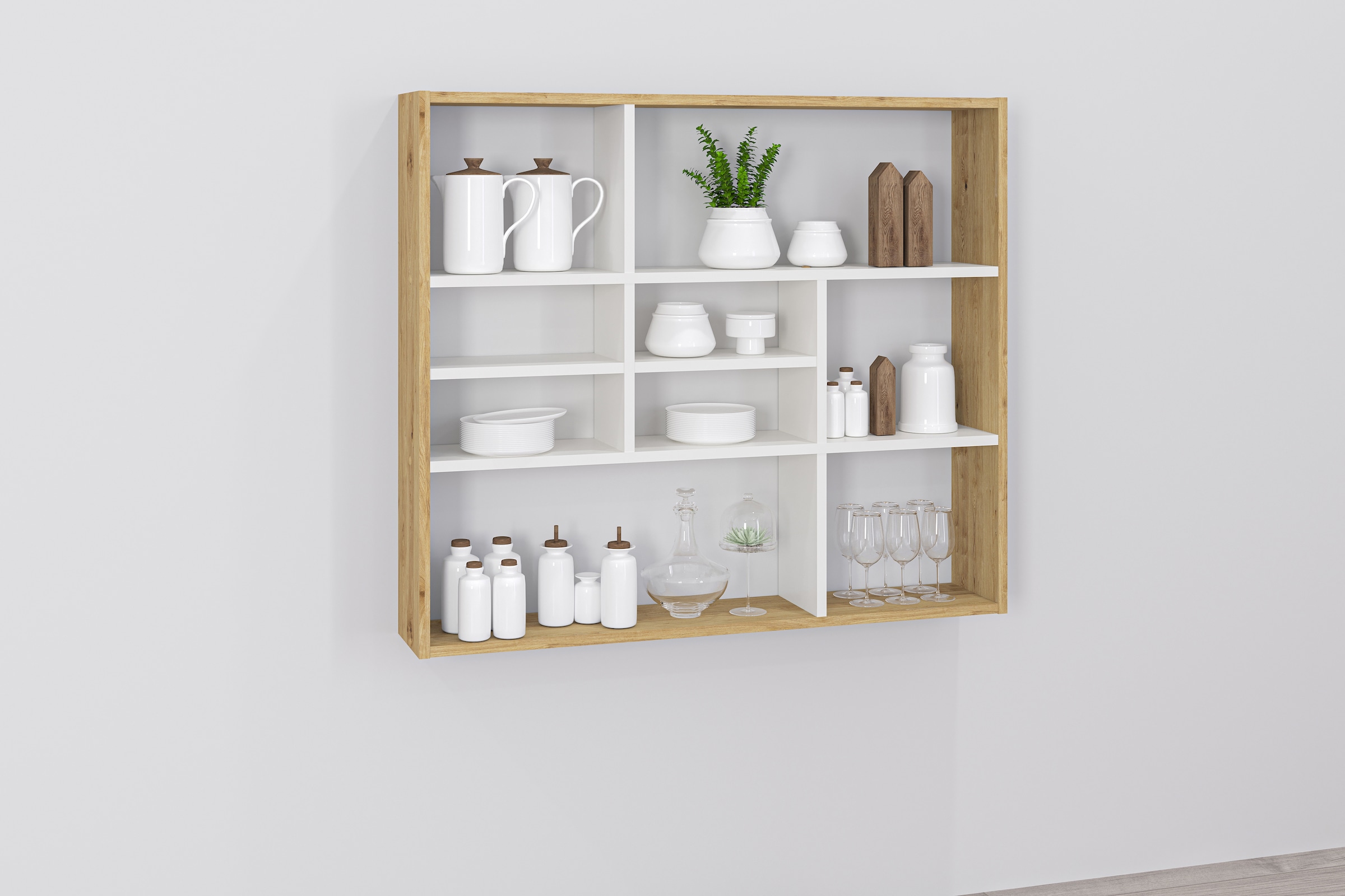 FMD Wandregal "Mika" Regal mit vielen Ablageflächen, 90 cm breit, 78,2 cm h günstig online kaufen