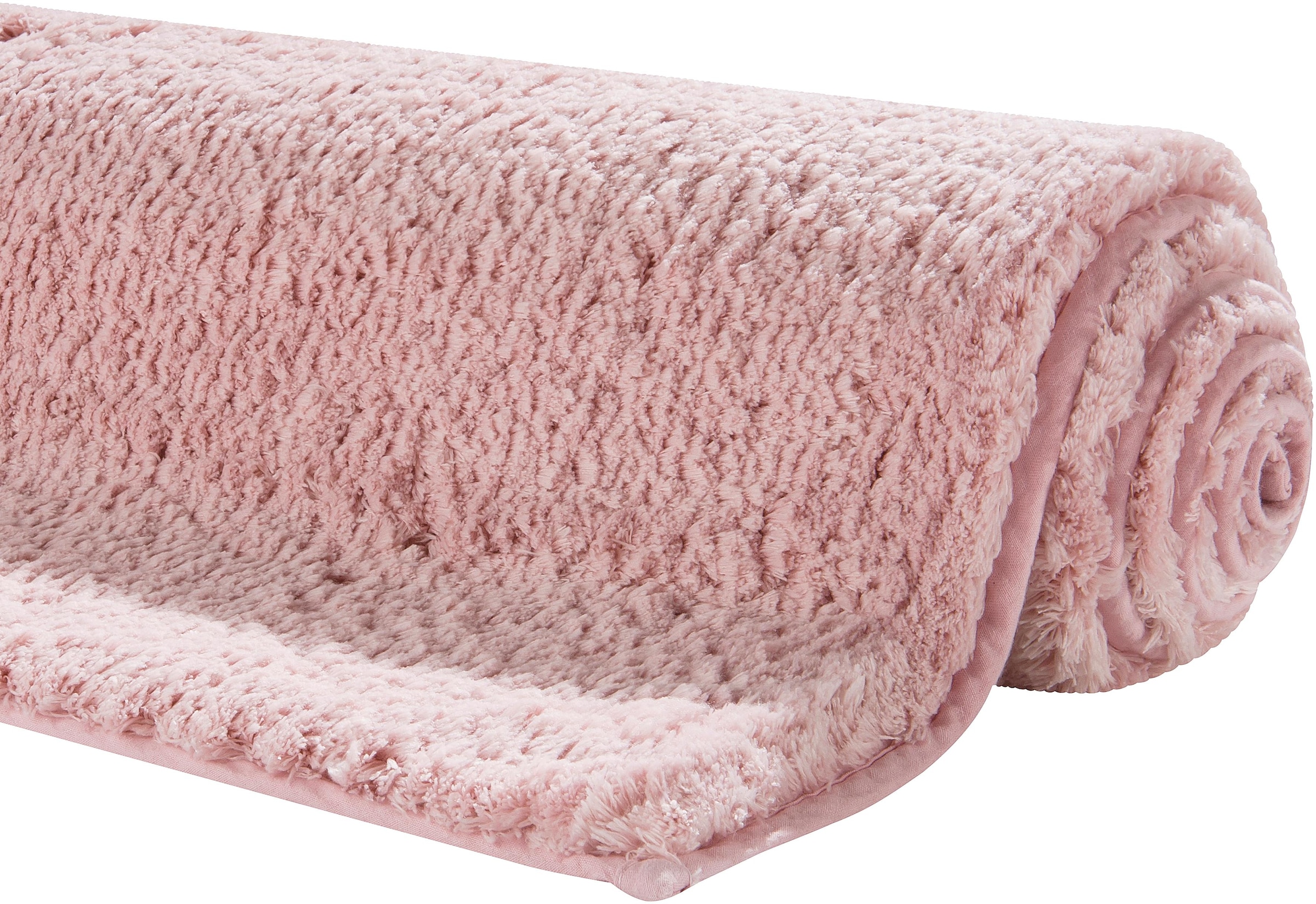 my home Badematte »Jos, Badvorleger, Badezimmer Teppich«, rutschhemmend beschichtet, fußbodenheizungsgeeignet-schnell trocknend, Badematten in Pastell-Farben, Badteppich als 3 teiliges Set erhältlich