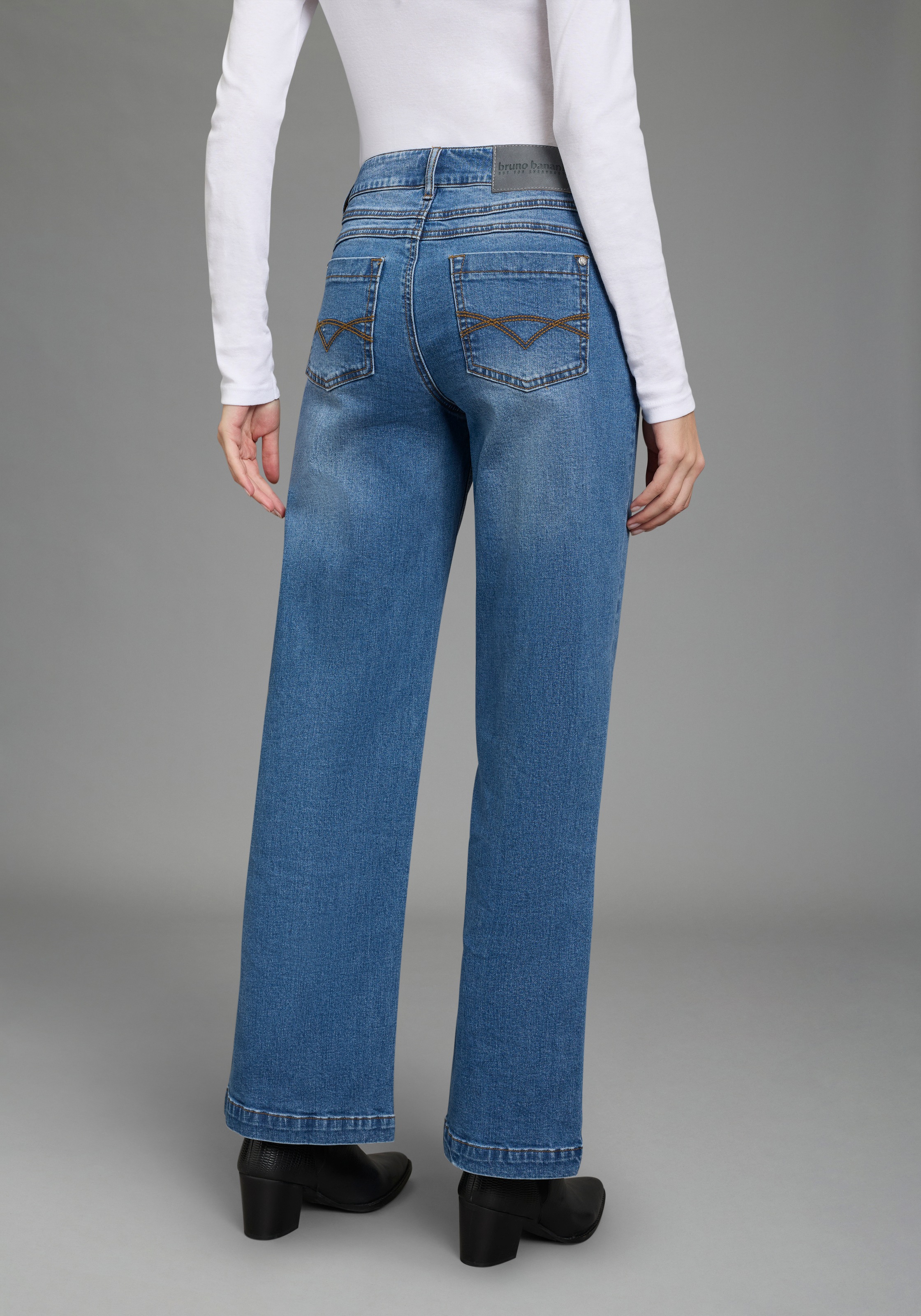 Bruno Banani Weite Jeans mit Elasthan-Anteil, aus Baumwollmaterial günstig online kaufen