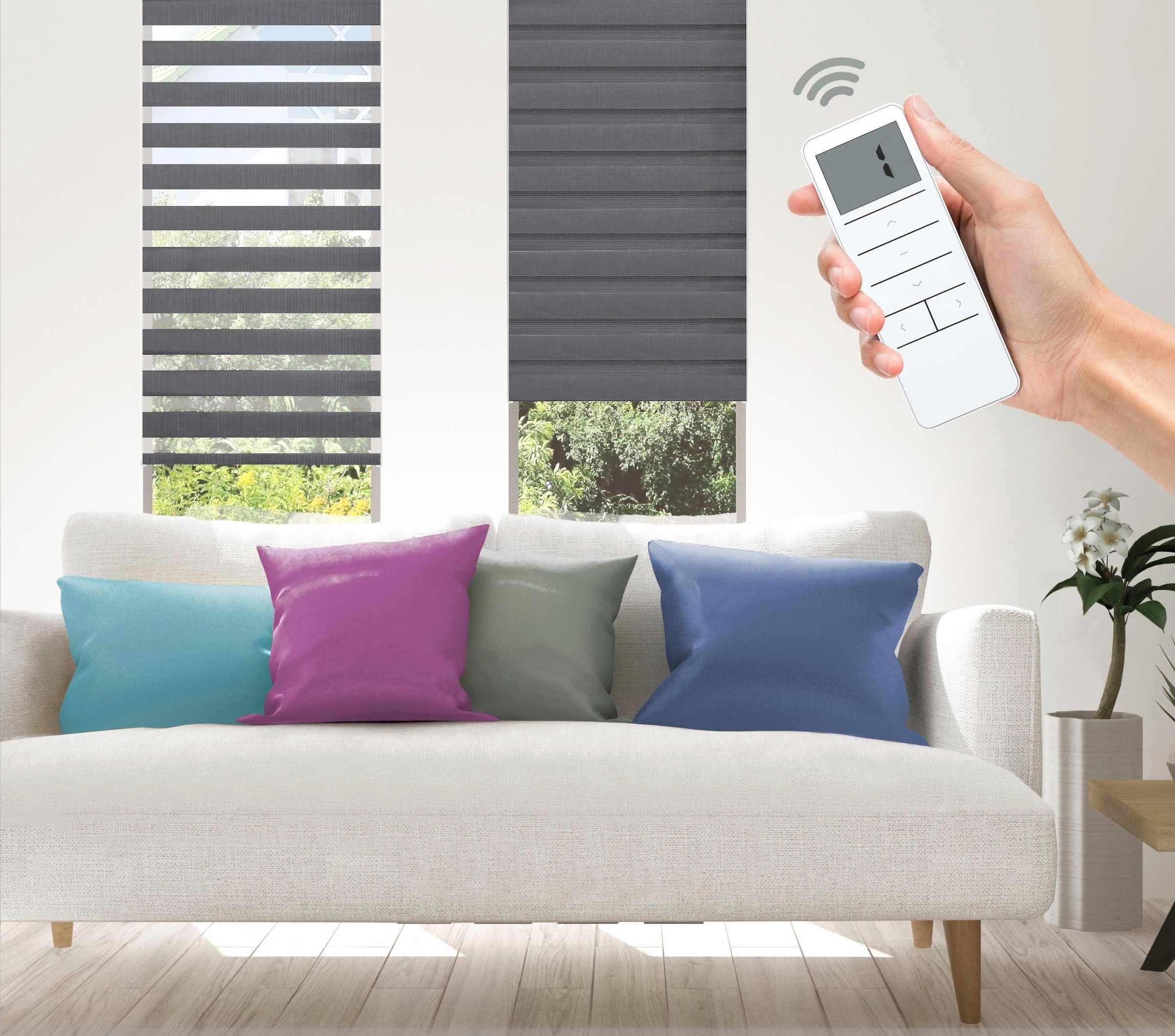 Good Life Elektrisches Rollo »Aline - SMART HOME«, Lichtschutz, ohne Bohren, mit Fernbedienung