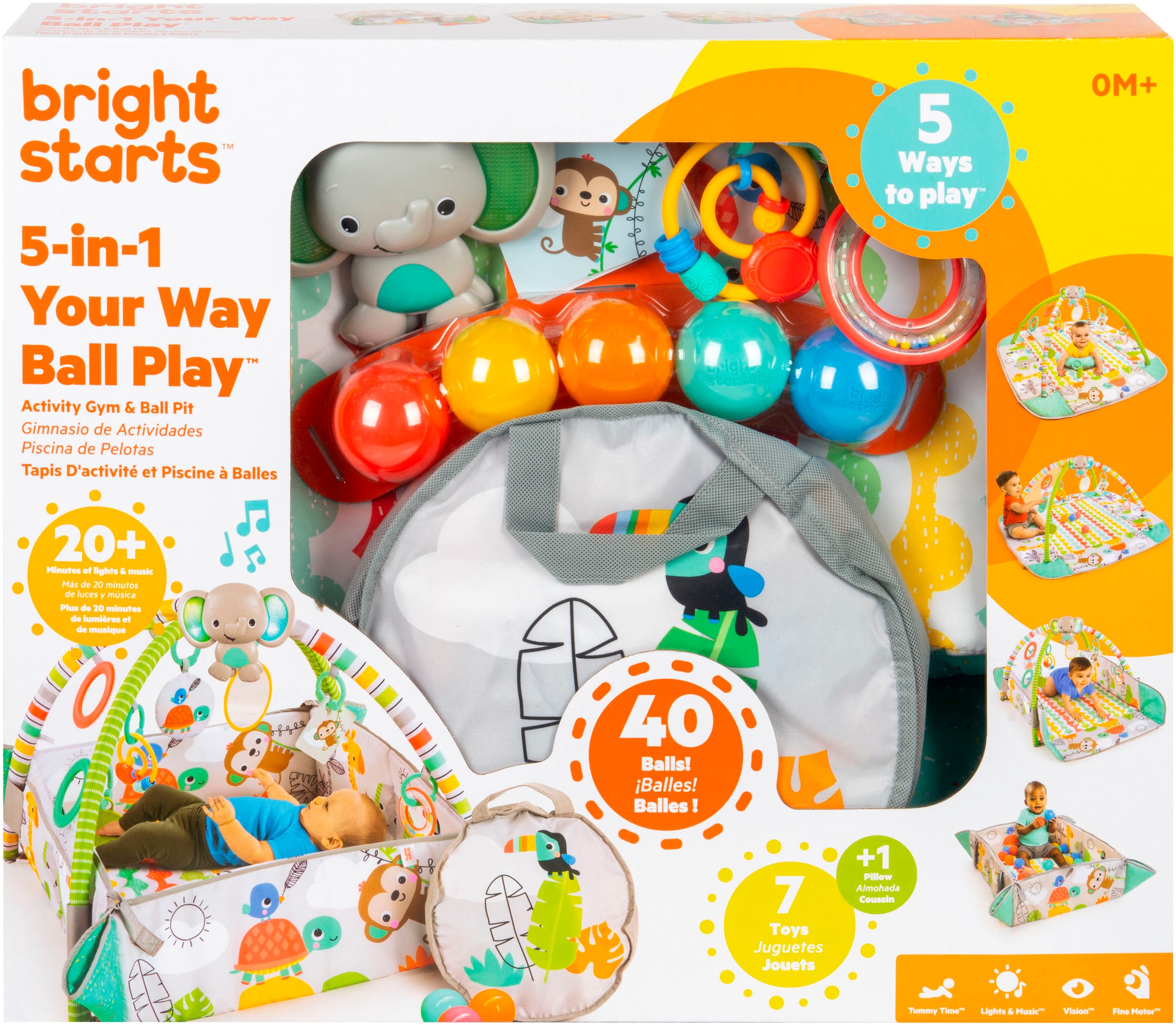 Bright Starts Spielbogen »5-in-1 Your Way Ball Play™ Activity Gym & Ball Pit - Totally Tropical™«, mit Licht und Sound