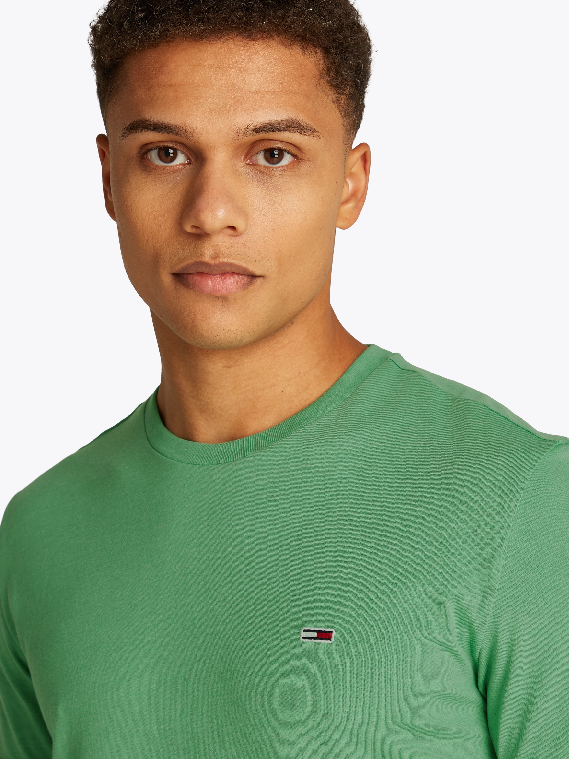 Tommy Jeans T-Shirt »TJM XSLIM JASPE HTR TEE EXT«, Mit Rundhalsausschnitt