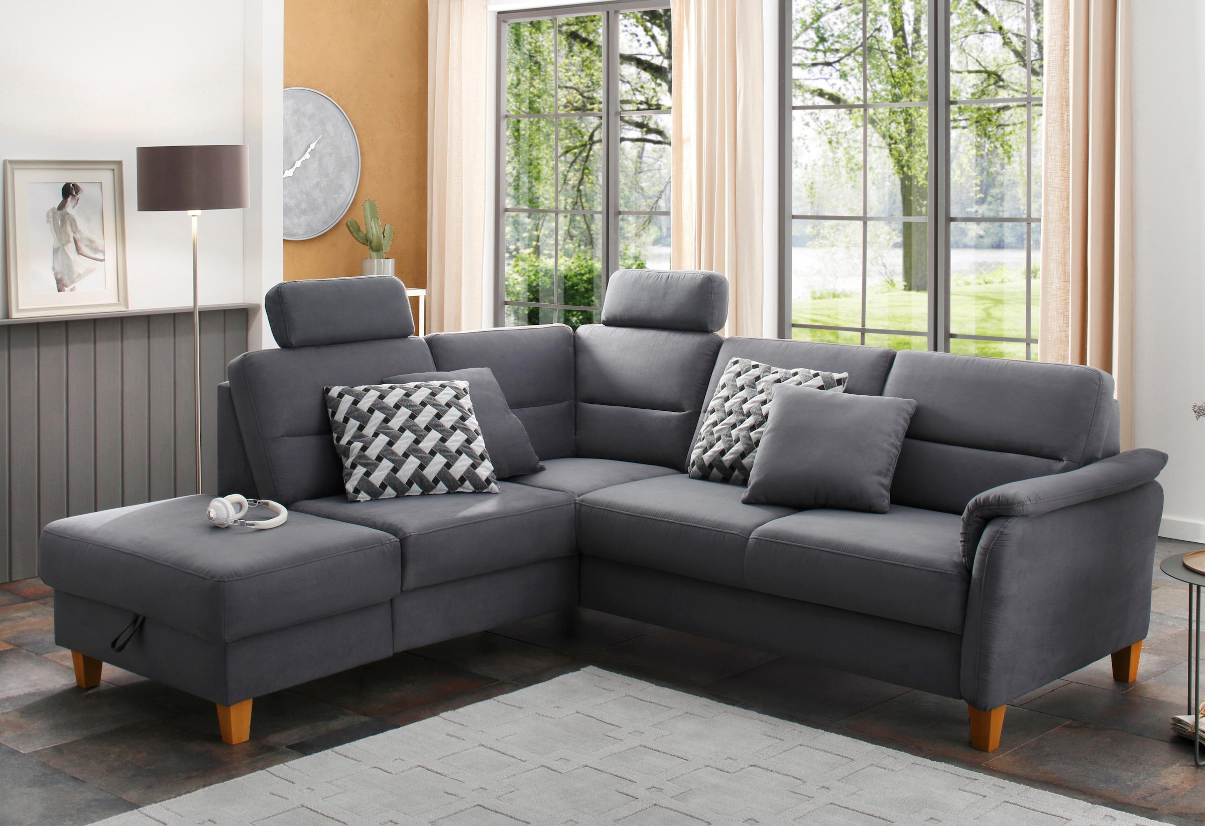 Home affaire Ecksofa "Palmera L-Form, B: 236 cm", optional Bettfunktion & B günstig online kaufen