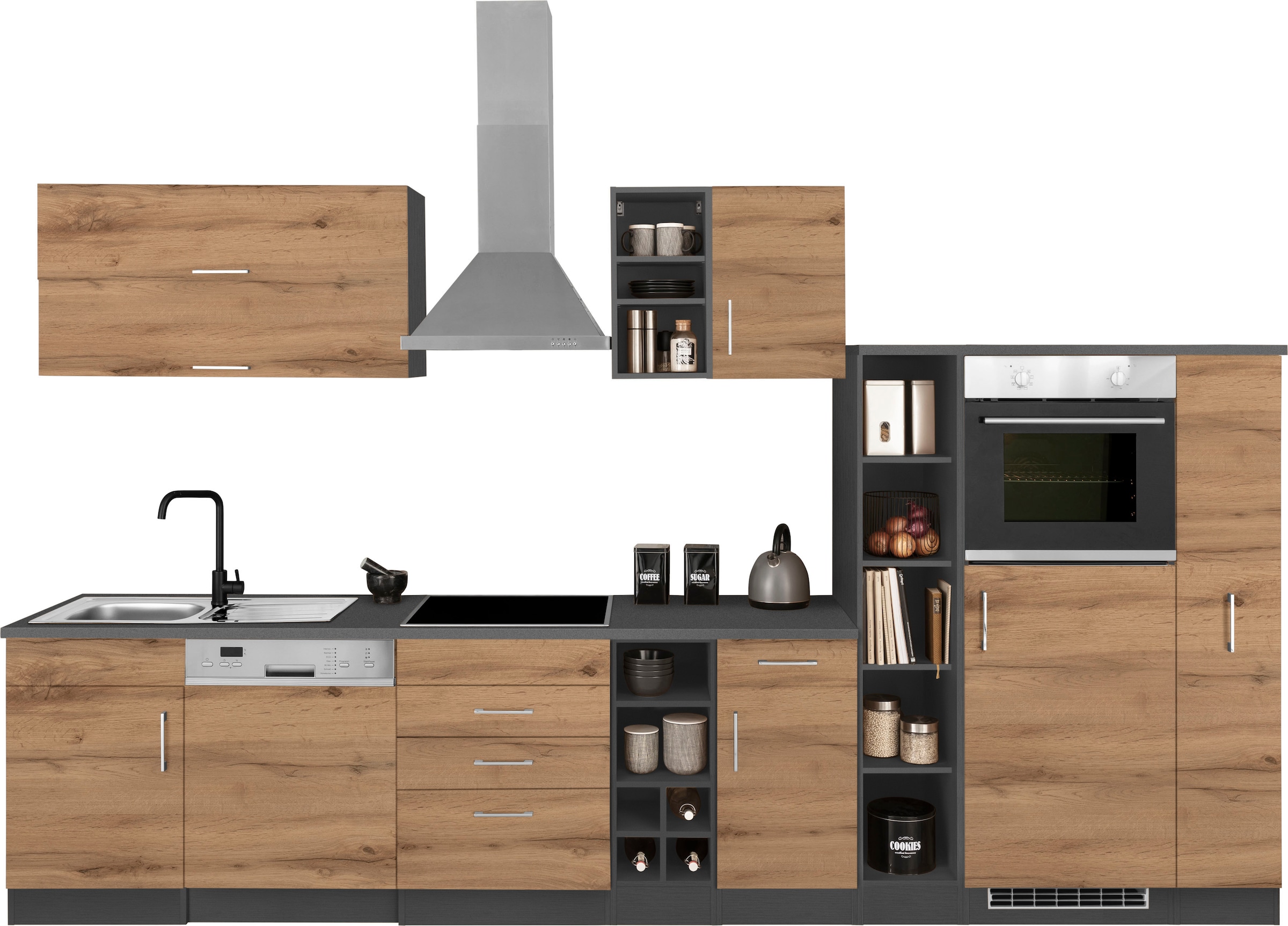 KOCHSTATION Küchenzeile "KS-Colmar" mit E-Geräten, Breite 360 cm günstig online kaufen