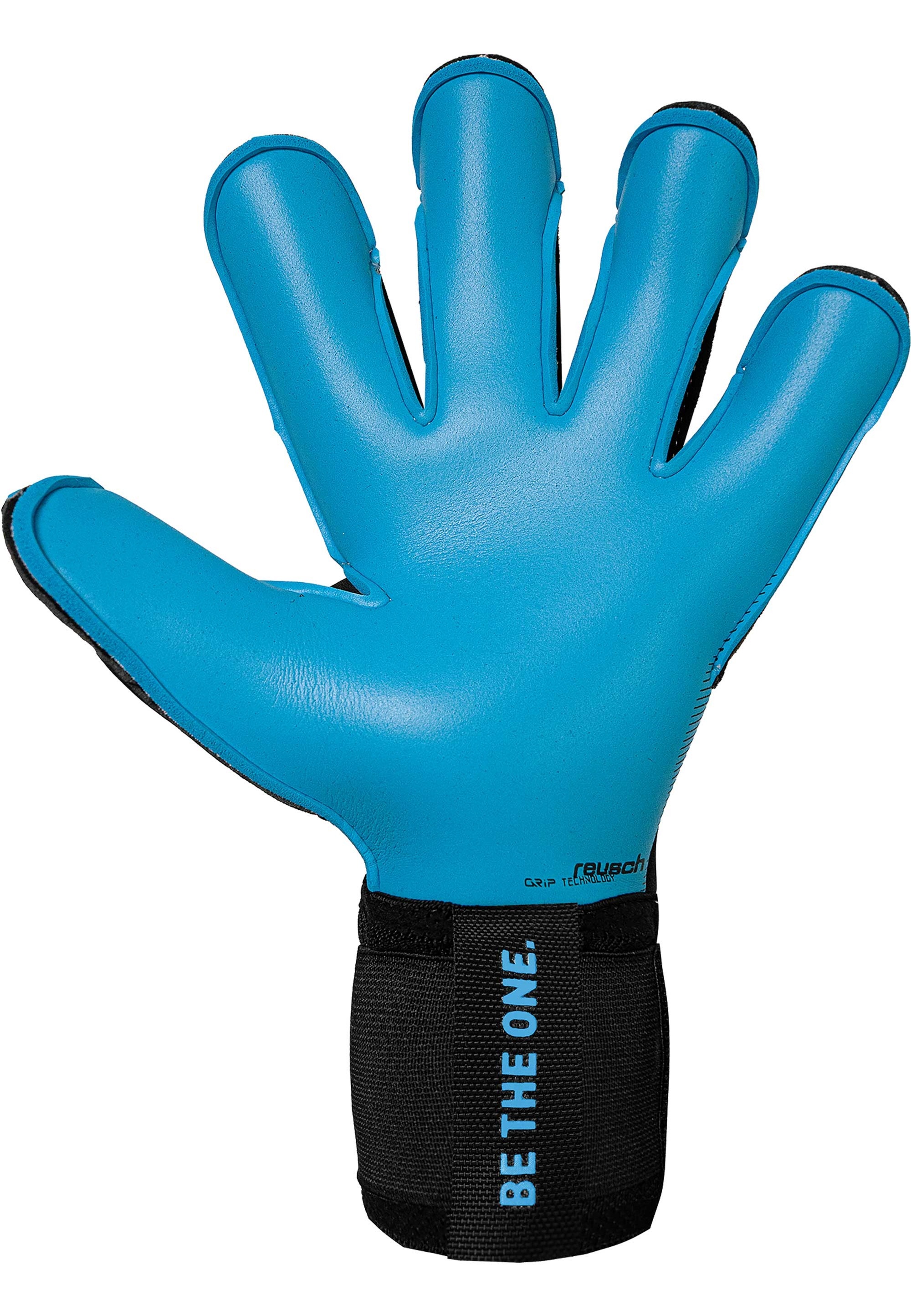 Torwarthandschuhe REUSCH "Attrakt Aqua Evolution", Damen, Gr. 9, schwarz, hellblau, 49% Latex, 40% Polyester, 5% Polyurethan, 3% Polyamid, Handschuhe, mit atmungsaktiven Mesh-Einsätzen 3