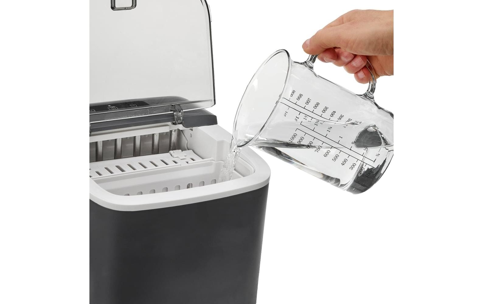 GOURMETmaxx Eiswürfelmaschine »100W + CH-Stecker 8 kg/24h« Kompakter Eisbereiter mit Selbstreinigung und LED-Display