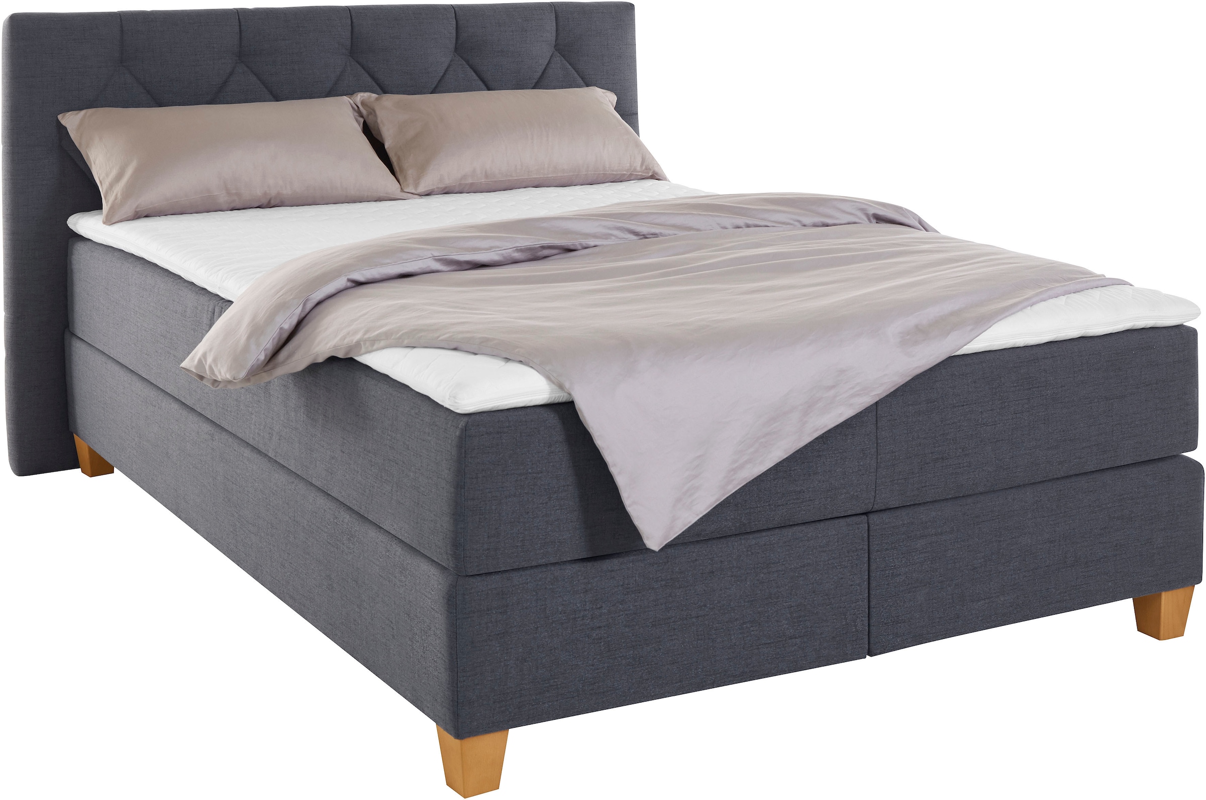 Home affaire Boxspringbett »Harmones« in 3 Breiten, Härtegrad auch im Mix mit je 1 Matratze in H2 und H3