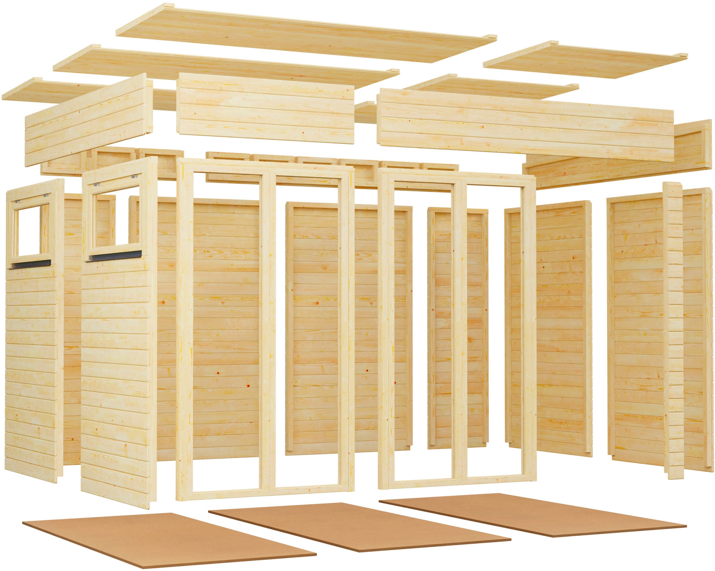 BERTILO Gartenhaus »Cubus 3 Office, in verschiedenen Farben«