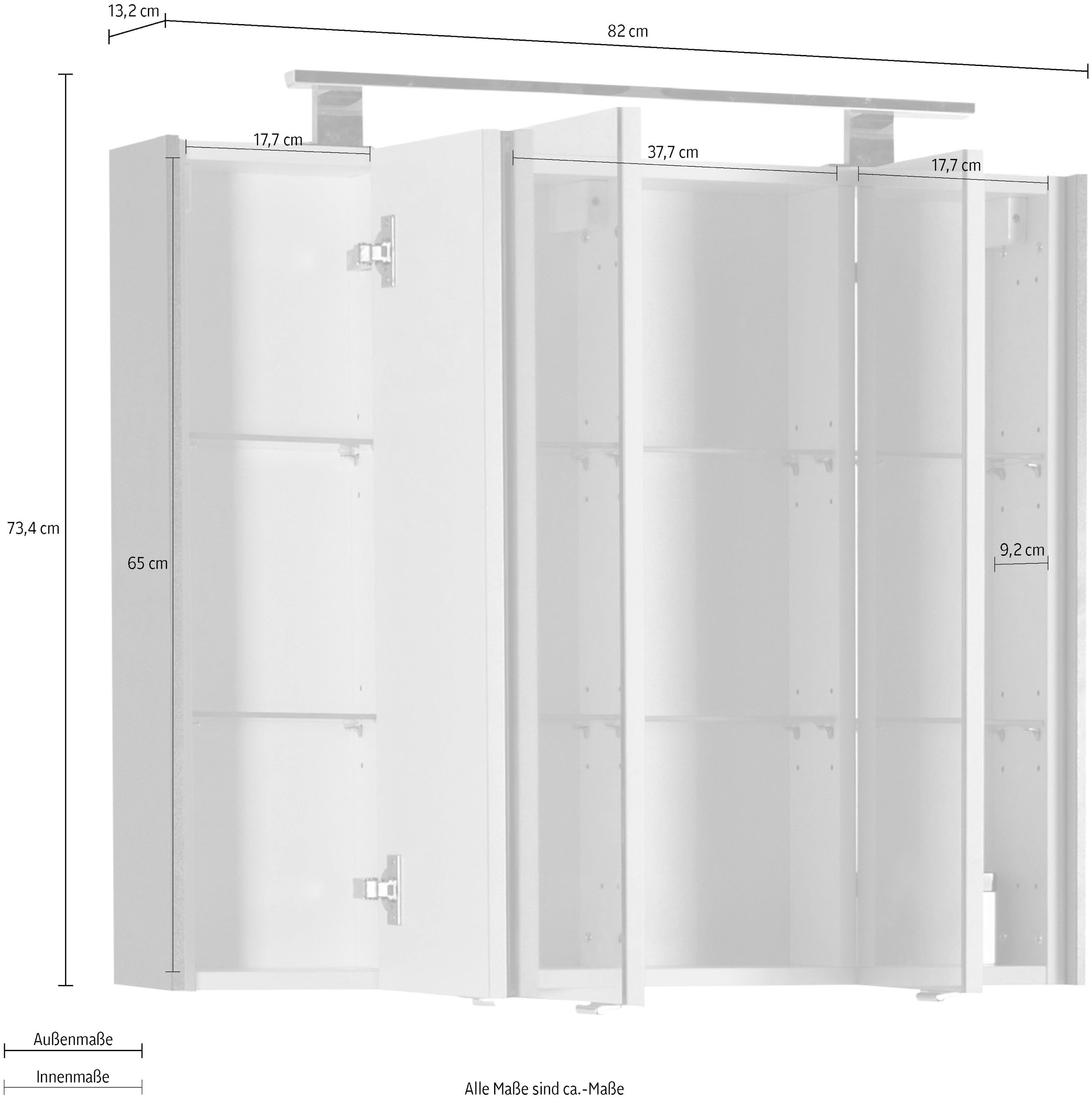 MARLIN Spiegelschrank »3400«, Breite 82 cm