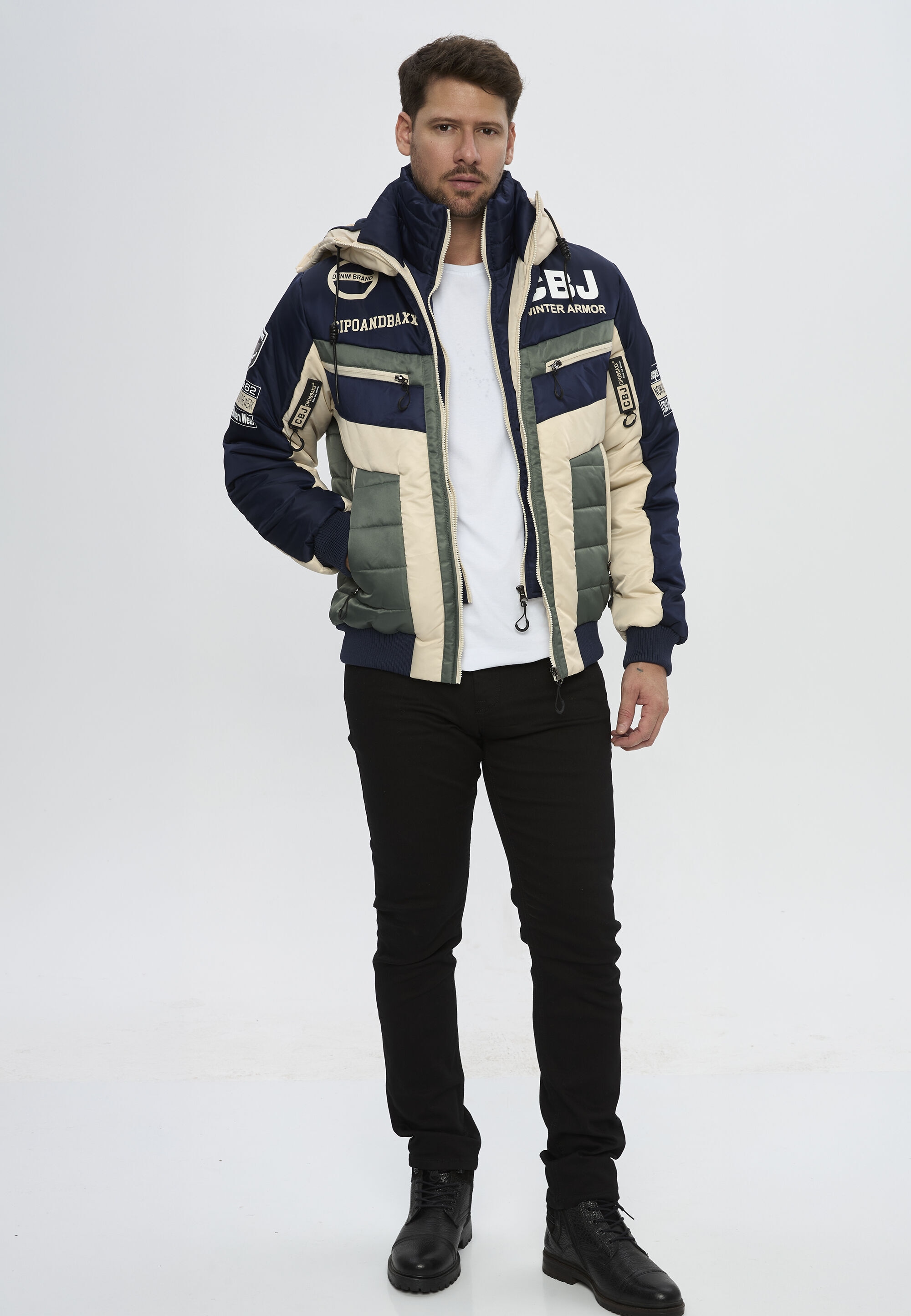 Cipo & Baxx Winterjacke »Winterjacke CM234« mit Kapuze stylisch & Warm für Kalte Winter