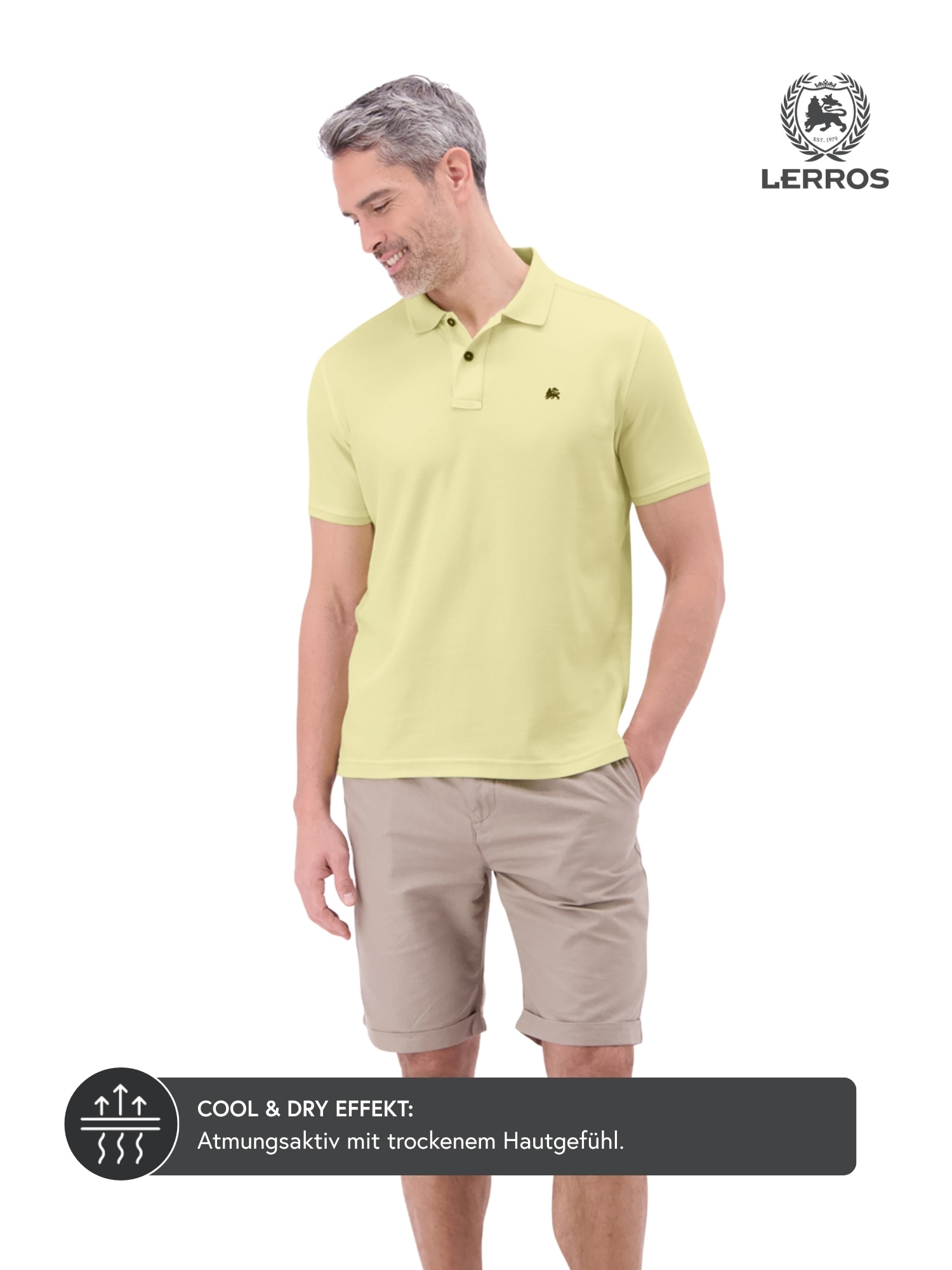 LERROS Poloshirt »Poloshirt Herren COOL & DRY atmungsaktiv Piqué« Trocknet schnell, angenehm kühl, pflegeleicht, kurzarm, einfarbig