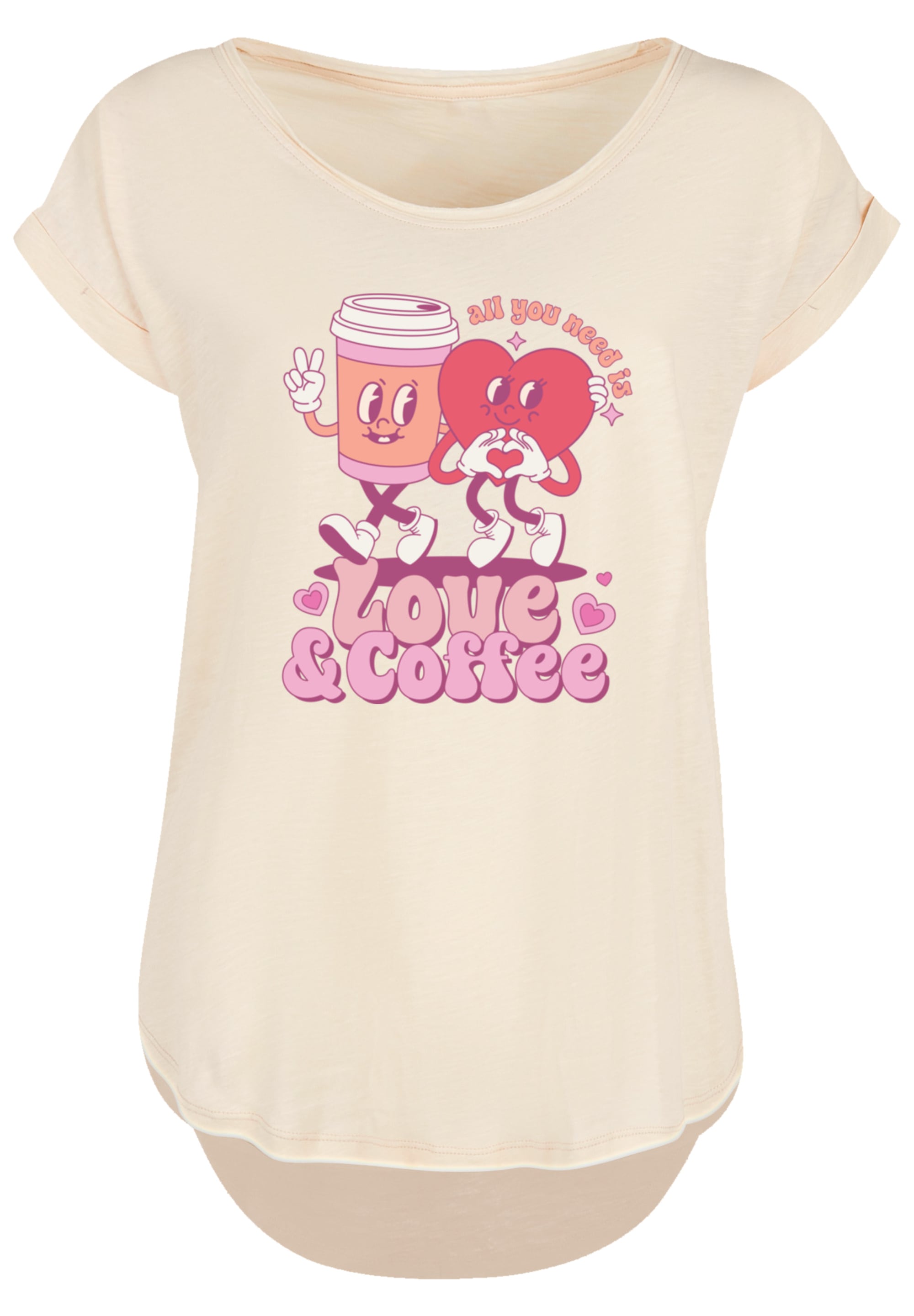 F4NT4STIC T-Shirt »Love and Coffe Valentinstag«, Premium Qualität