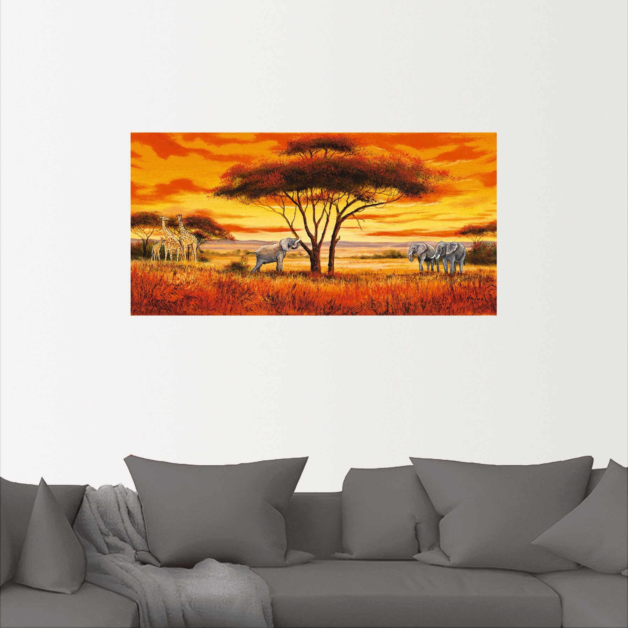 Artland Wandbild »Afrikanische Landschaft II«, Leinwandbild, (1 als versch. Alubild, Größen Wandaufkleber in bestellen oder BAUR St.), Poster | Afrika
