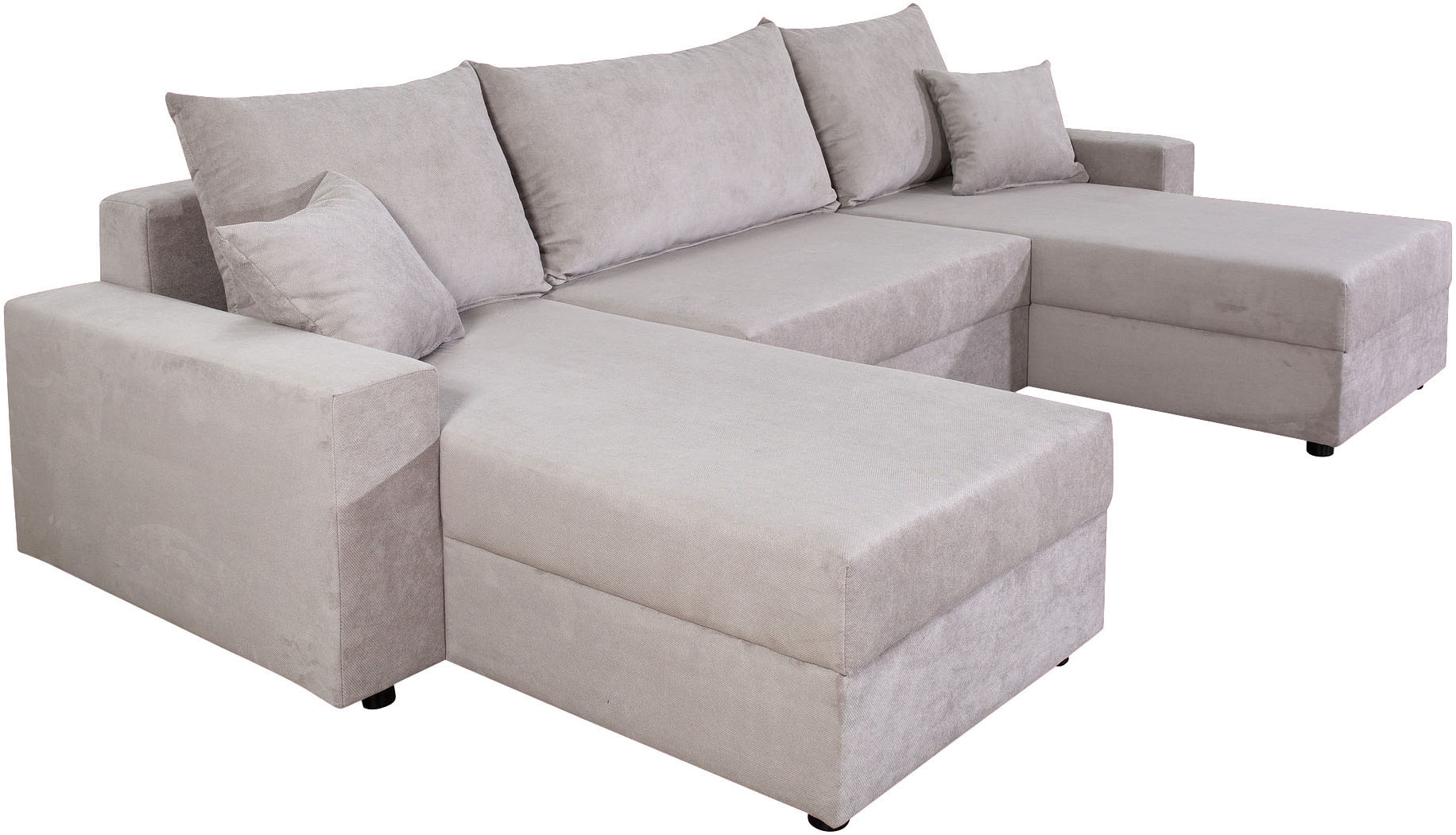 COLLECTION AB Wohnlandschaft »Pico U-Form, B: 252 cm« Schlaffunktion, Bettkasten & 2 Zierkissen