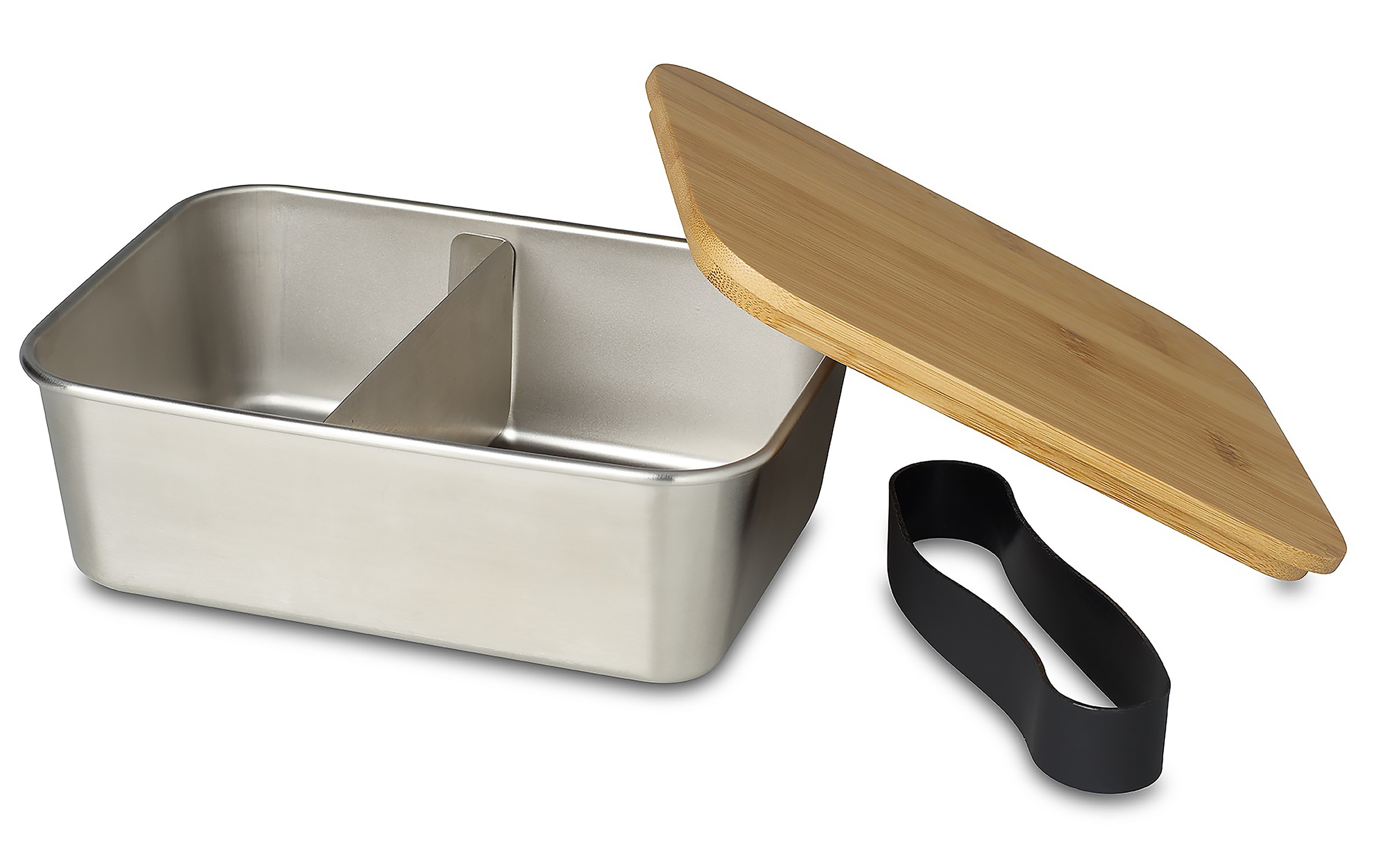ECHTWERK Lunchbox »„Brotdose“ mit Bambusdeckel, 1500 ml«, (1 tlg., Dose mit Deckel), aus hochwertigem Edelstahl 304