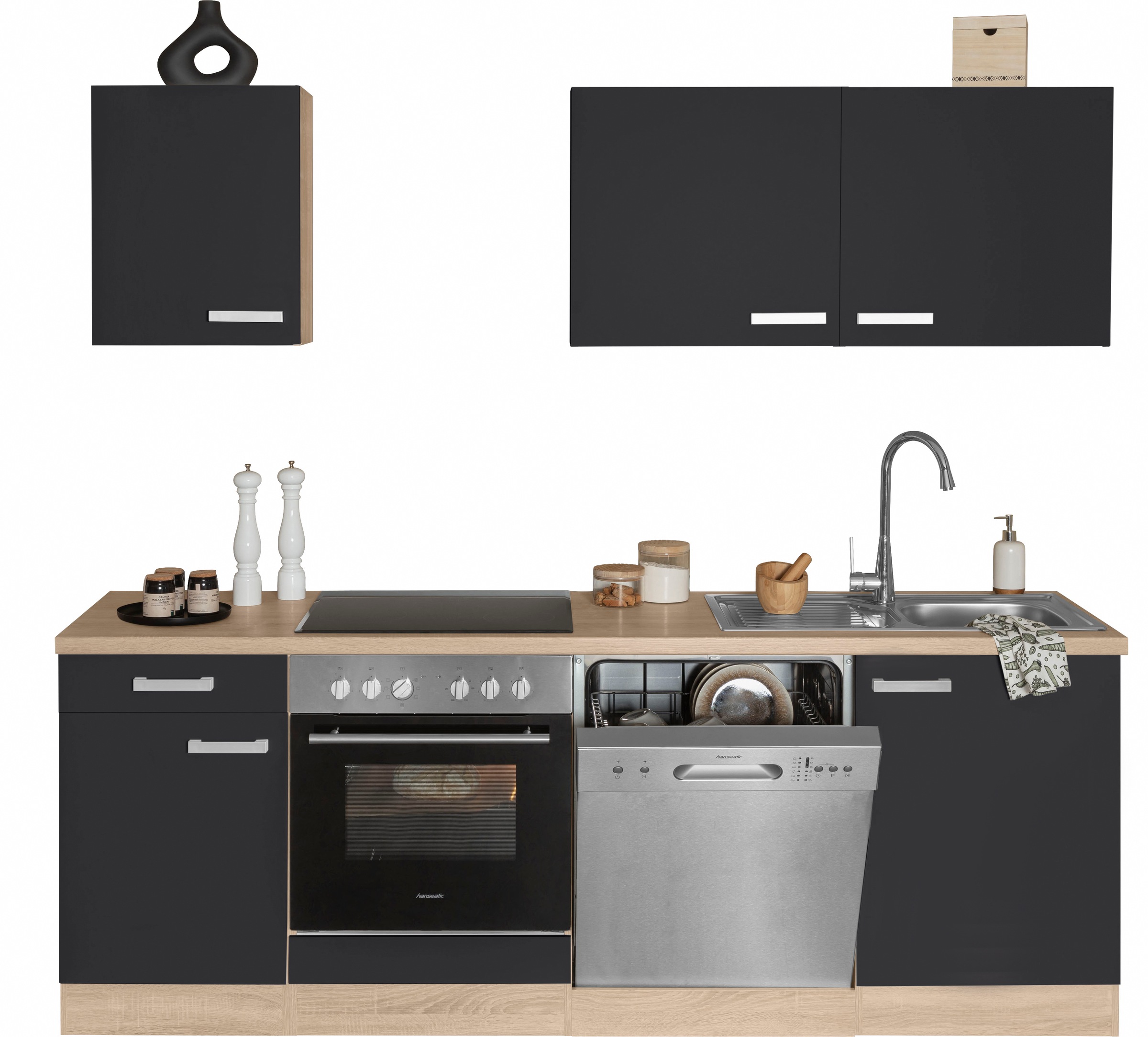 Thumbnail - OPTIFIT Küchenzeile "Leer Breite 210 cm" mit Hanseatic-Geräten, wahlweise mit Geschirrspüler