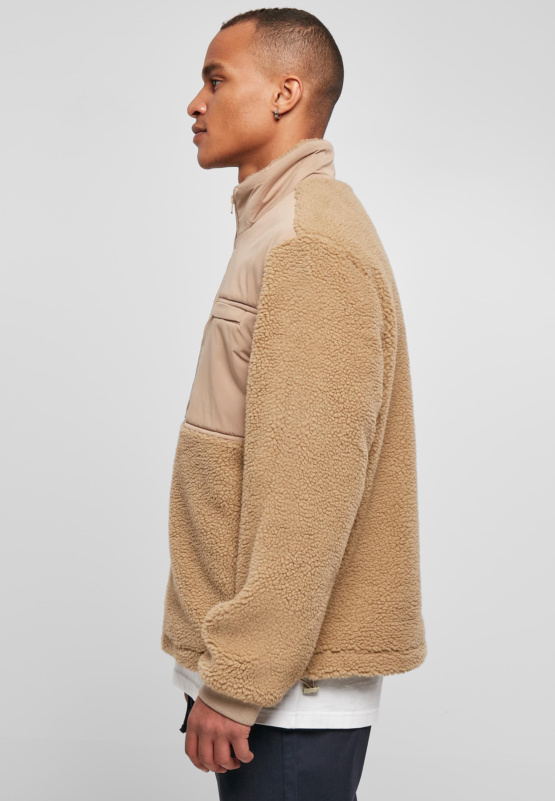 URBAN CLASSICS Winterjacke »Urban Classics Herren Patched Sherpa Jacket«, (1 St.), ohne Kapuze
