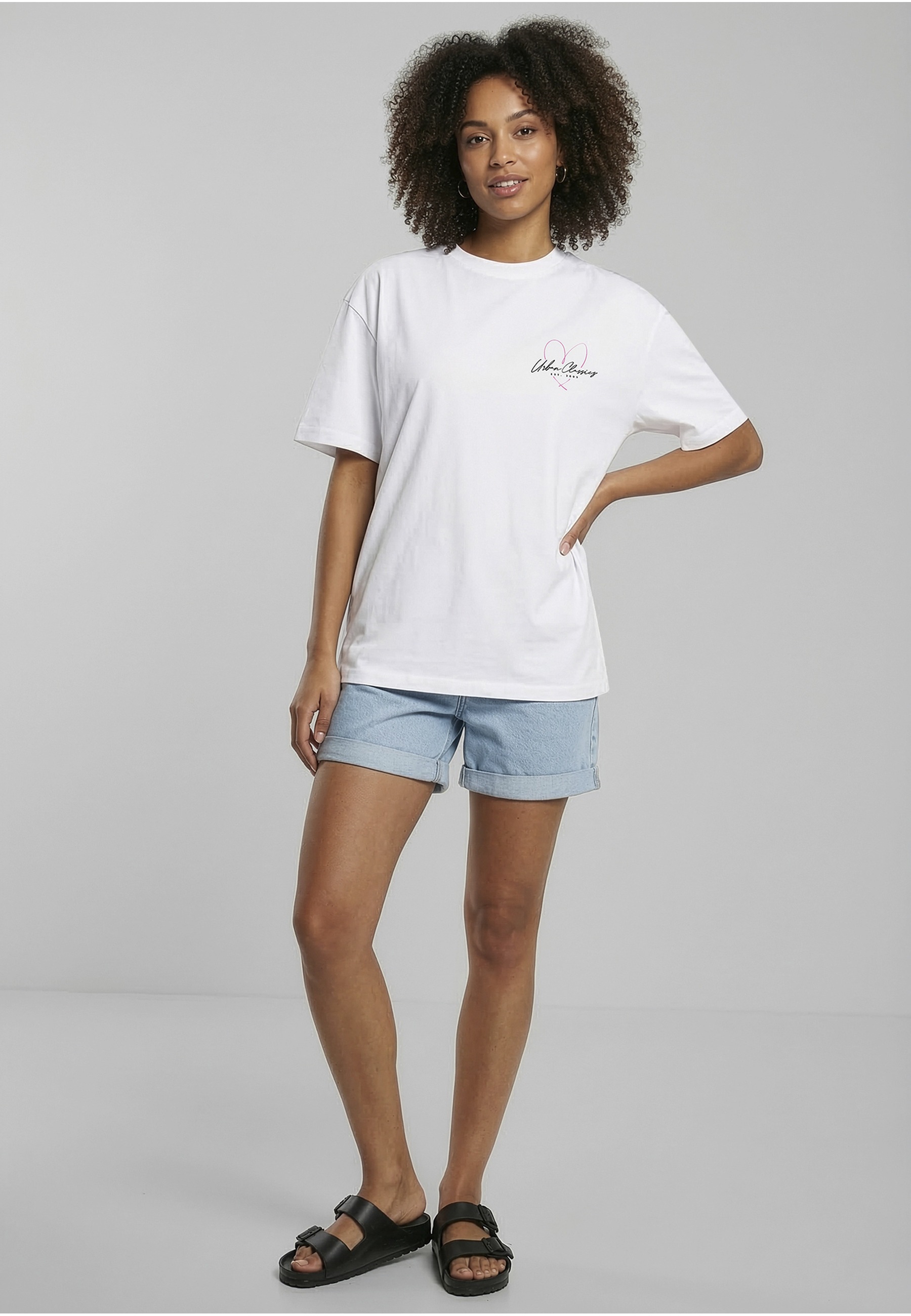 URBAN CLASSICS T-Shirt »Urban Classics Ladies Urban Classic Heart Logo Loose Tee« 1