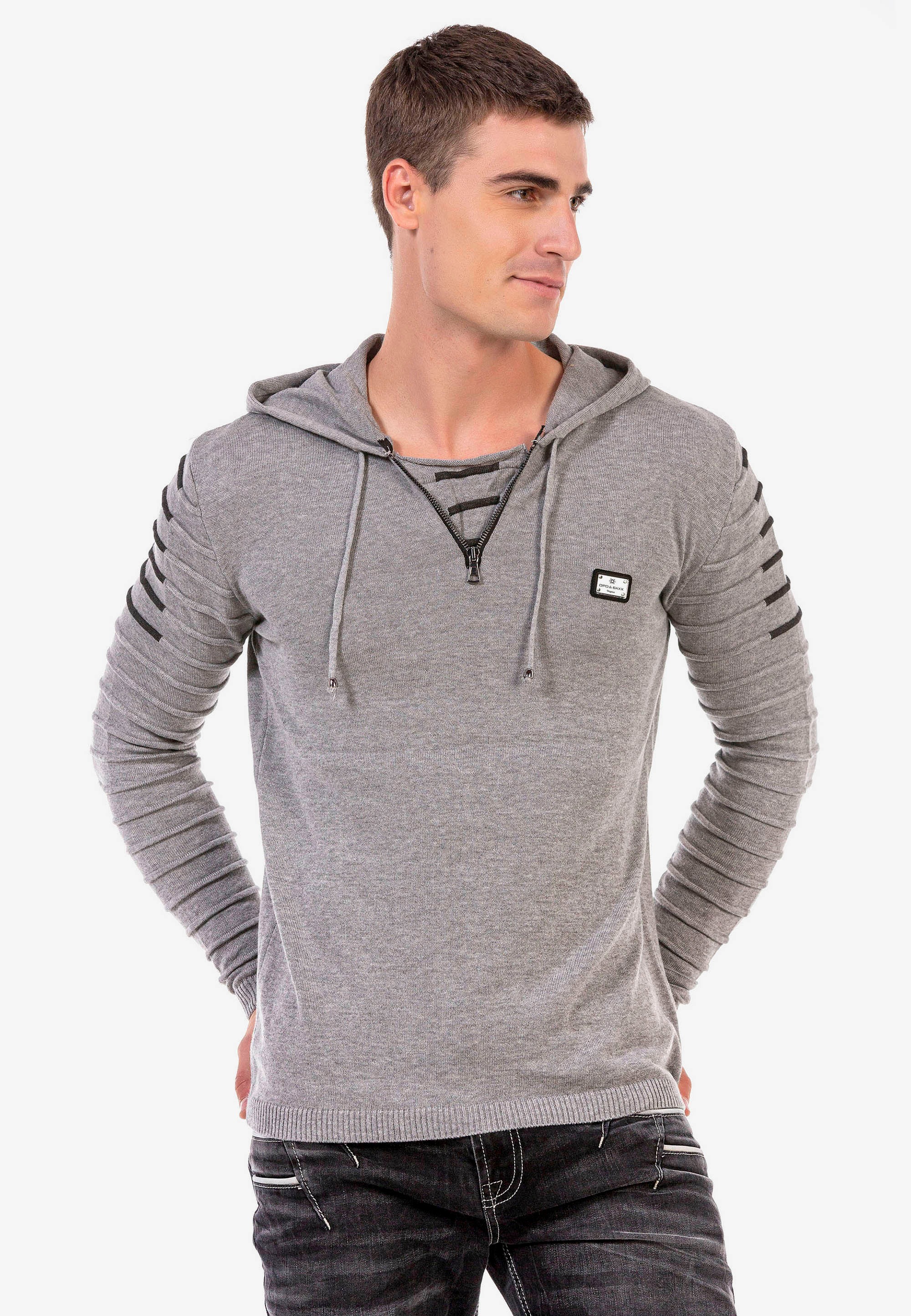 Cipo &amp; Baxx Kapuzensweatshirt mit kuscheliger Kapuze ZN8297