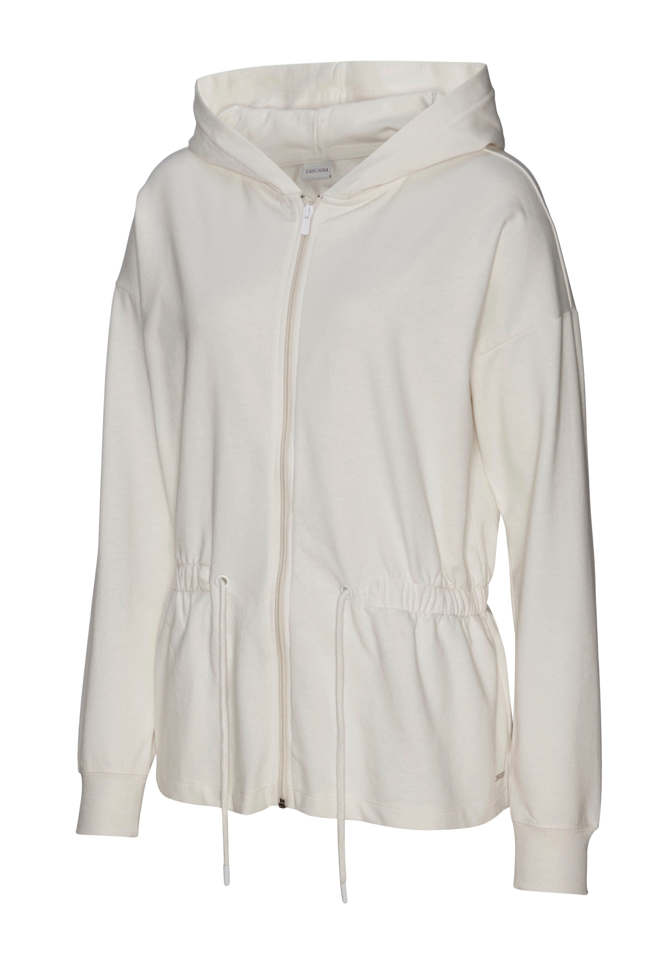 LASCANA Sweatjacke, mit Tunnelzug in der Taille, Loungewear, Loungeanzug