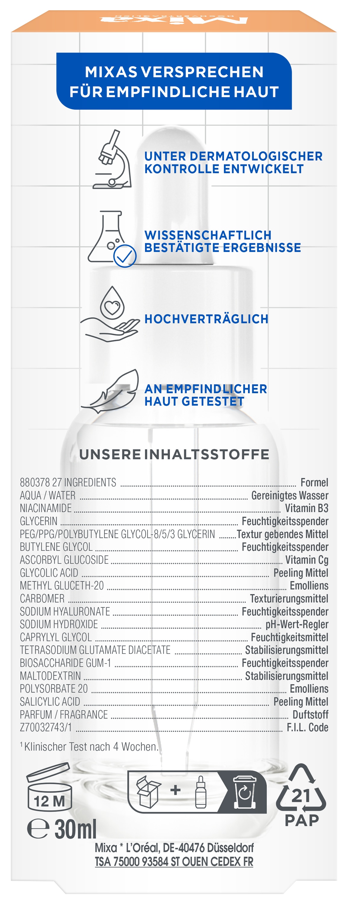 Mixa Gesichtsserum »Mixa Anti-Pigmentflecken Serum«, mit hoher Wirksamkeit