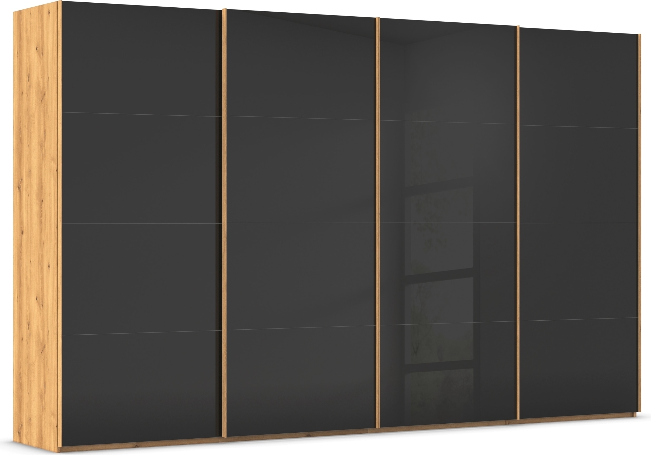 rauch Schwebetürenschrank "Kleiderschrank Schrank Garderobe Schlafzimmerschrank SCALE-FYRA" edle viergeteilte Türen mit Glas-Front viele Farben MADE IN GERMANY