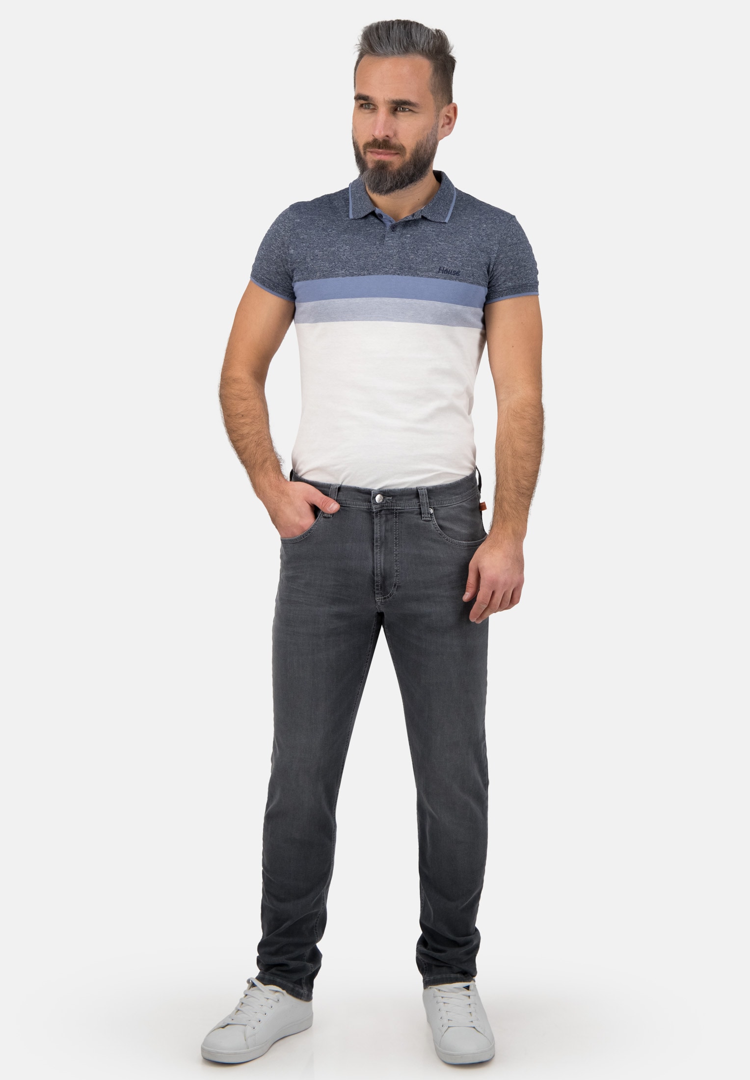 Brühl Slim-fit-Jeans »York DO FX«, in Dual FX Querstretch Denim