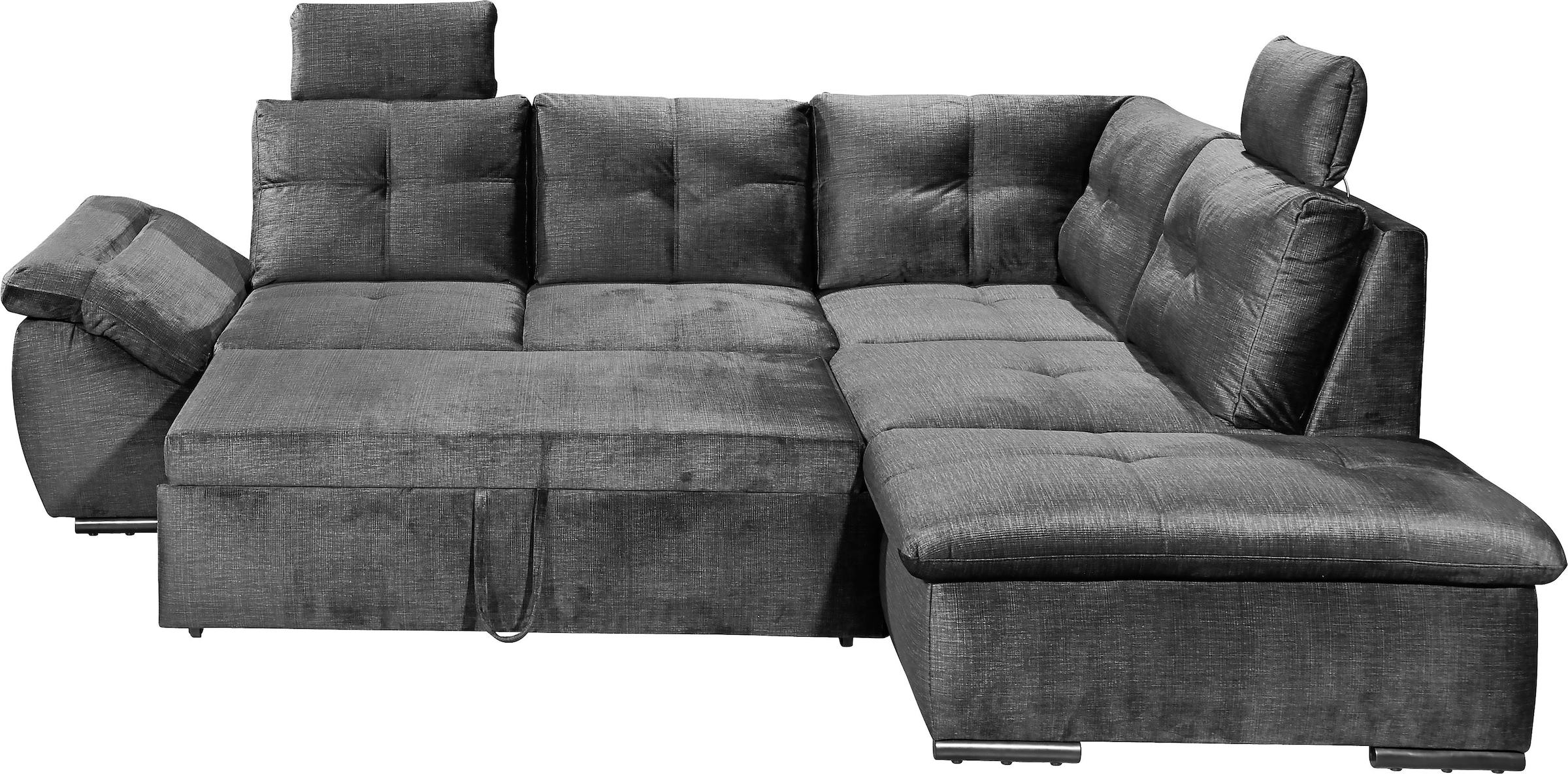 ED EXCITING DESIGN Ecksofa »Alija L-Form«, mit Bettfunktion, Bettkasten, Armteilverstellung & Kopfstützen