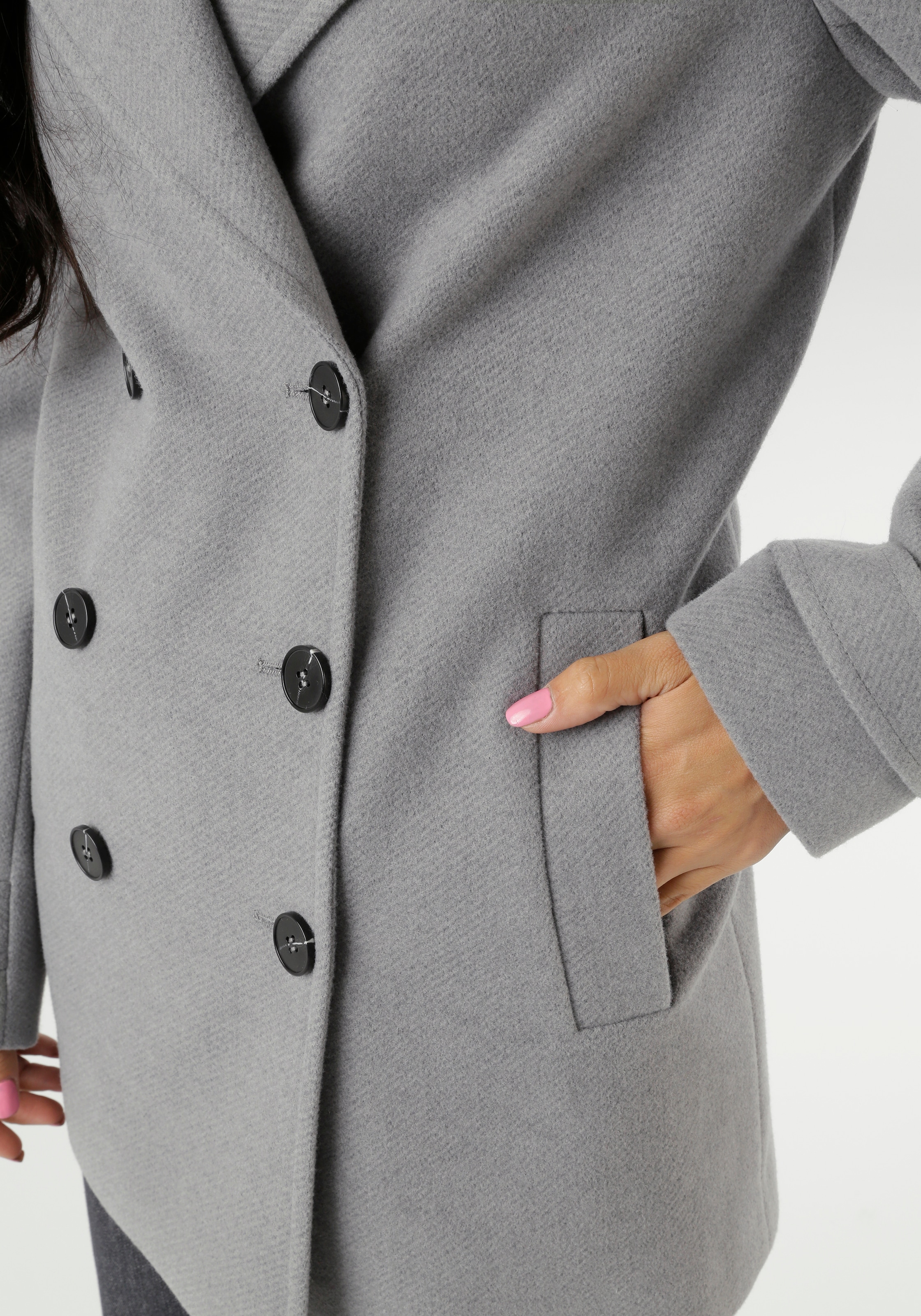Aniston SELECTED Cabanjacke, ohne Kapuze, mit breitem Reverskragen - NEUE KOLLEKTION