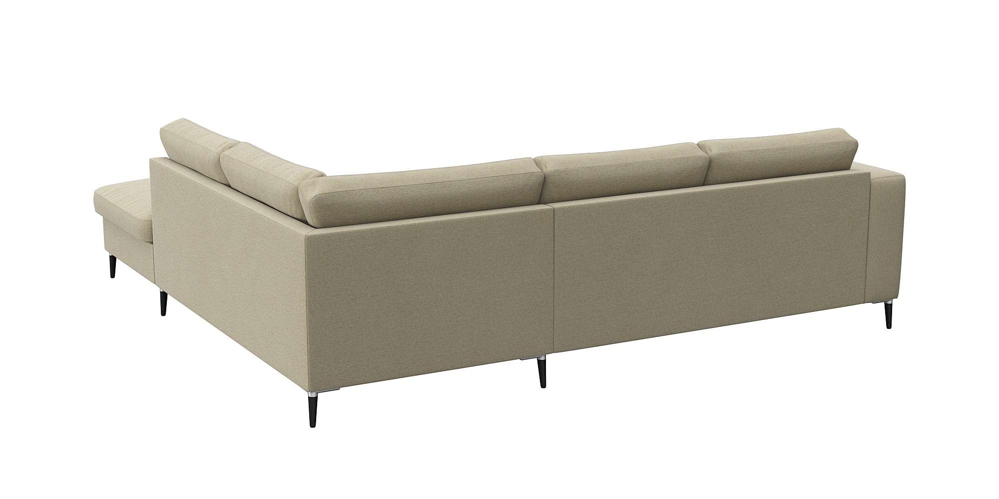 FLEXLUX Ecksofa »Fiore, bequem und komfortabel, zeitlos, OTTOs Choice, L-Form«, breite Armlehnen, Füße Alu/schwarz, B/T 241/225 cm, Kaltschaum im Sitz
