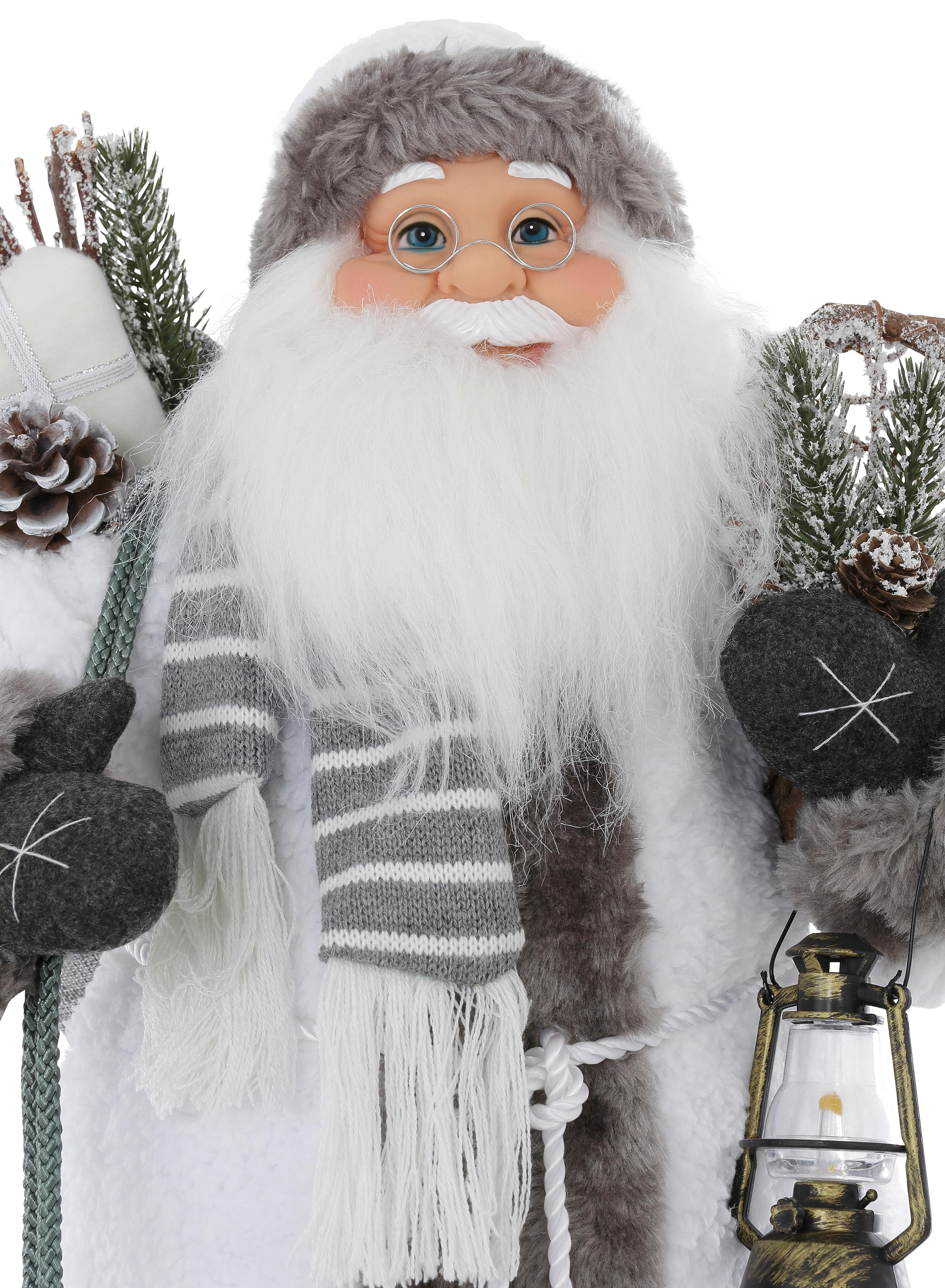 Laterne«, weißem Weihnachtsmann HOSSNER »Santa BAUR Mantel | Weihnachtsdeko mit und HOMECOLLECTION bestellen -
