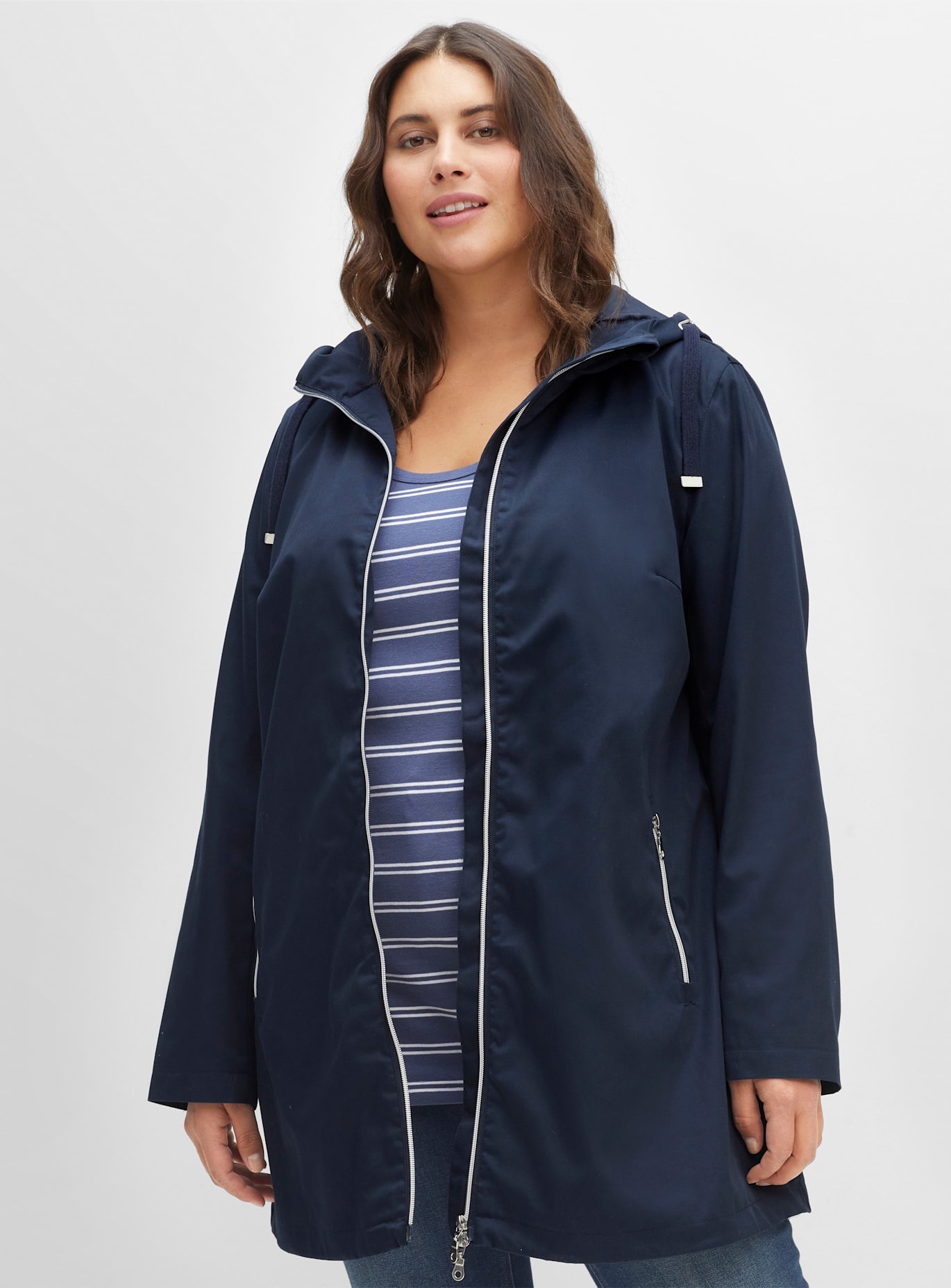 Sheego Langjacke, mit Kapuze günstig online kaufen