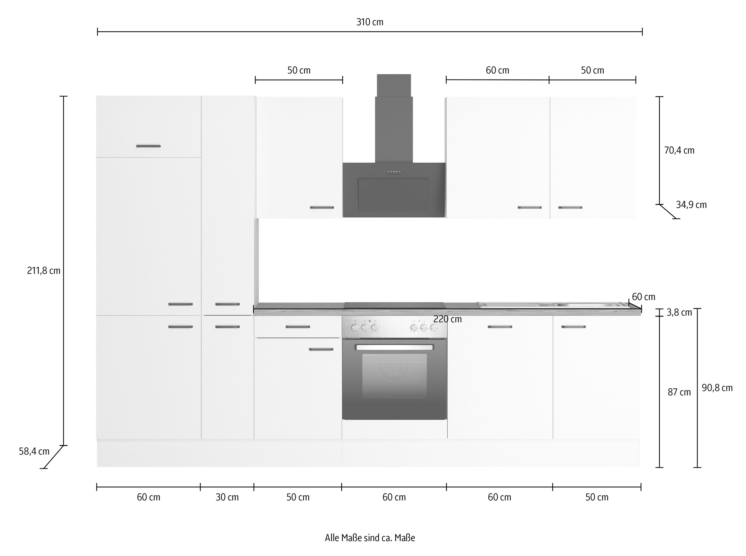 KOCHSTATION Küchenzeile »KS-Paula«