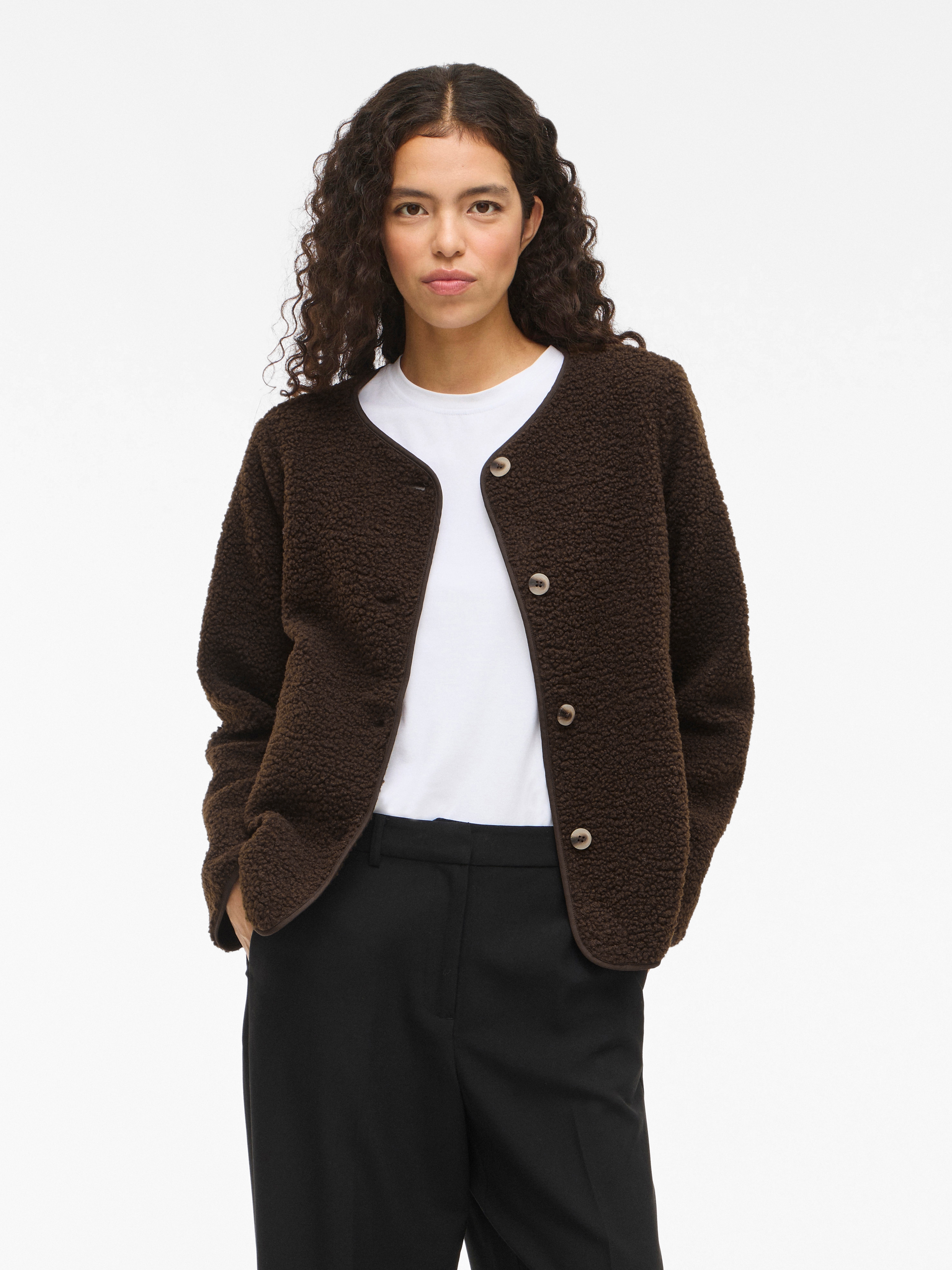 Vila Plüschjacke "VIADA TEDDY JACKET" Kunstfaser