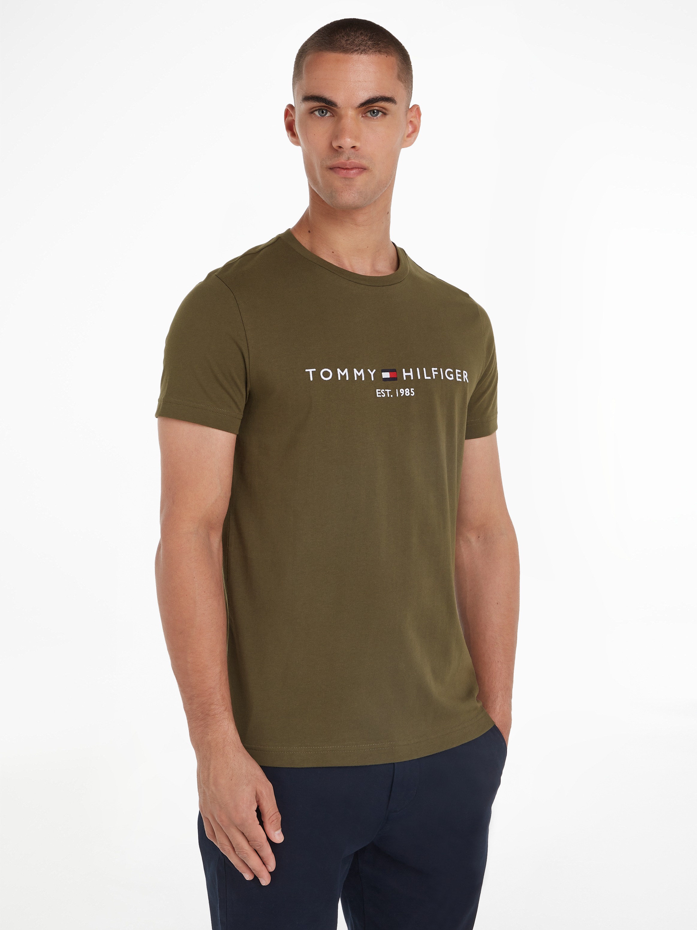 Tommy Hilfiger T-Shirt "TOMMY LOGO TEE", aus reiner, nachhaltiger Baumwolle günstig online kaufen