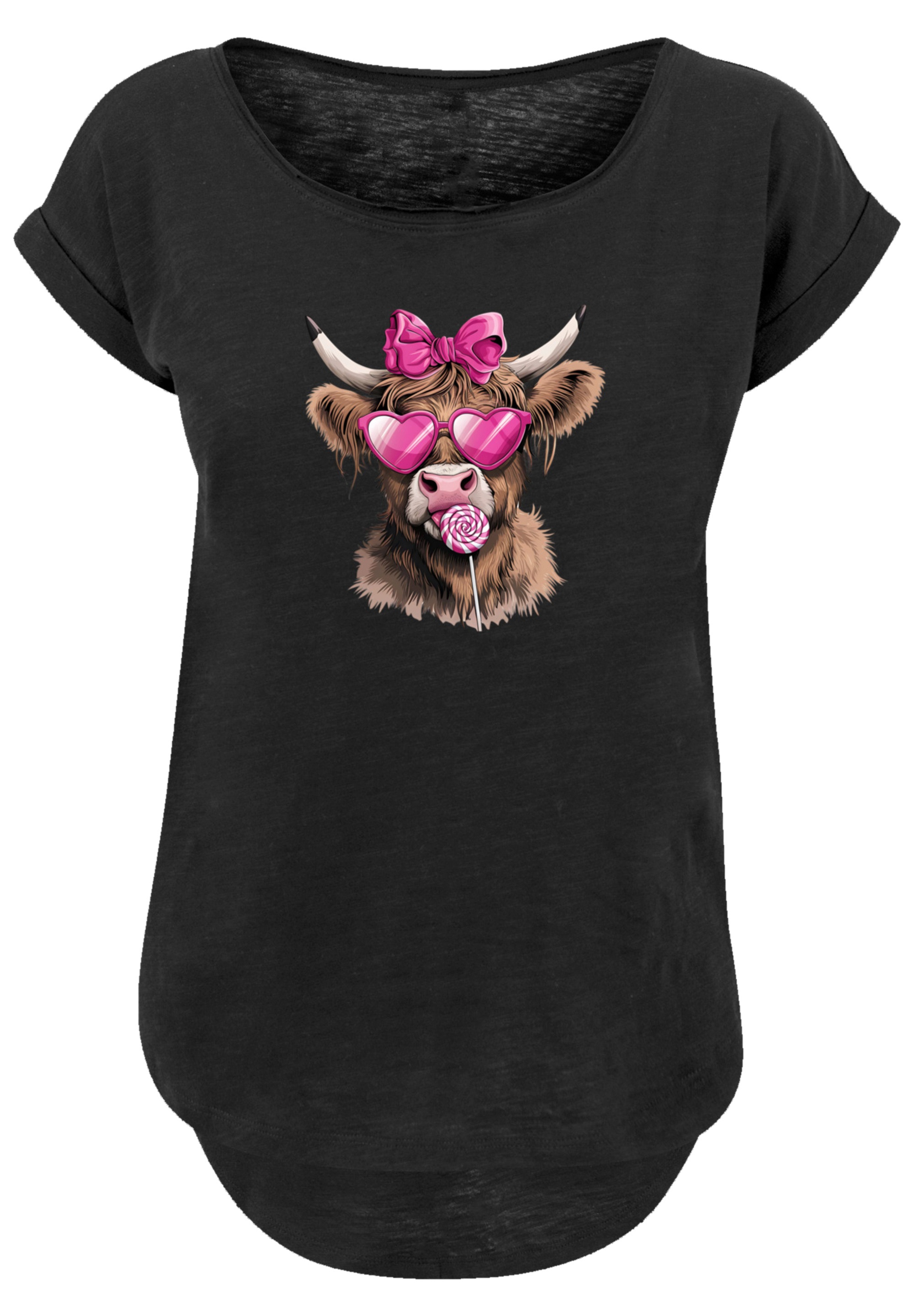 F4NT4STIC T-Shirt »Highland Cow Valentinstag Sonnenbrille«, Premium Qualität