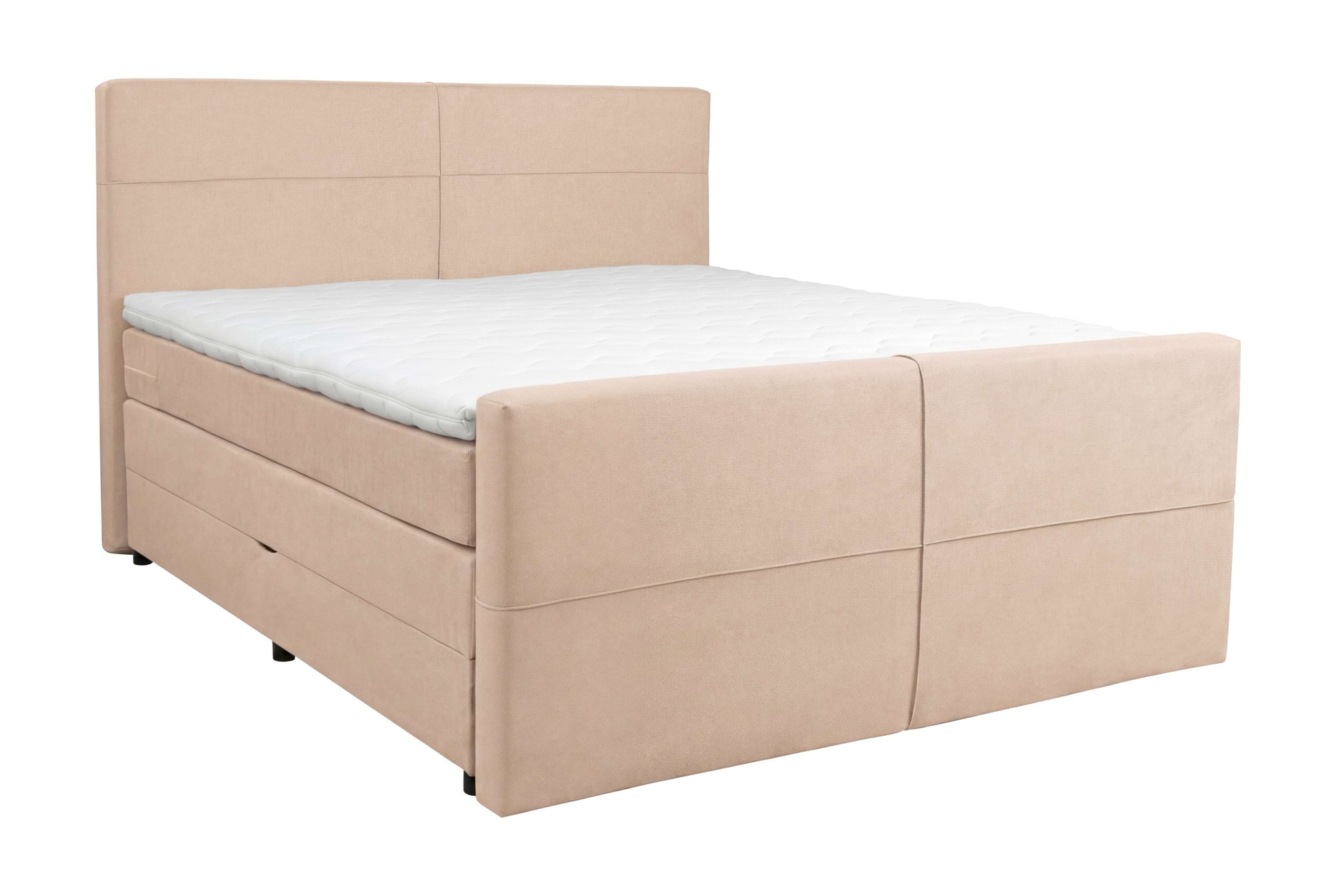 Home affaire Boxspringbett »Lucas, Doppelbett, Polsterbett, Federkernbett, Komforbett, 160,180 cm« inkl. Topper, zwei Bettkästen, Taschen-Federkernmatratze, Härtegrad 3