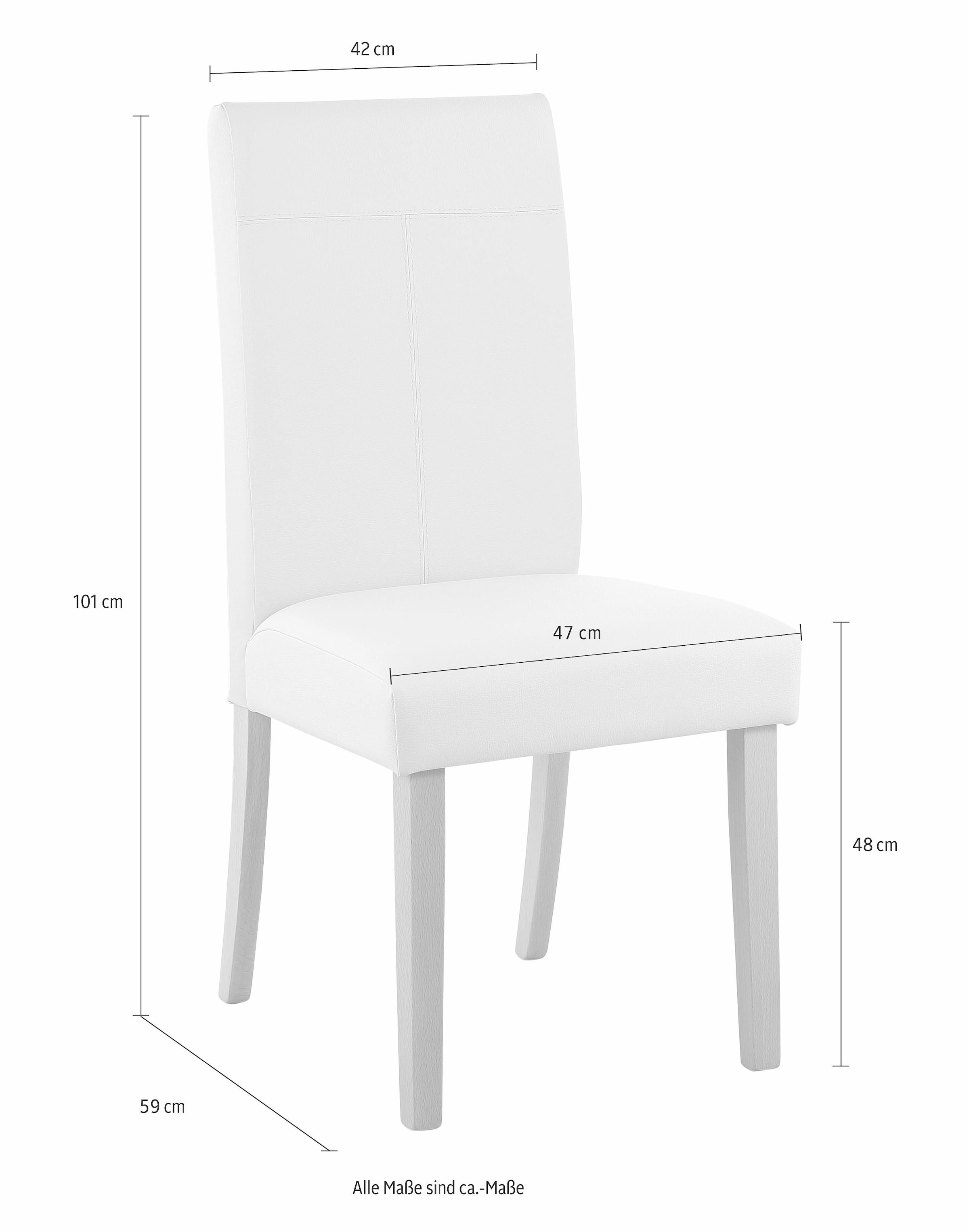 Home affaire Esszimmerstuhl »Rubin«, (Set), 2 St., Kunstleder, Im 2er, 4er oder 6er-Set, mit honigfarbenen oder dunkelbraunen Beinen