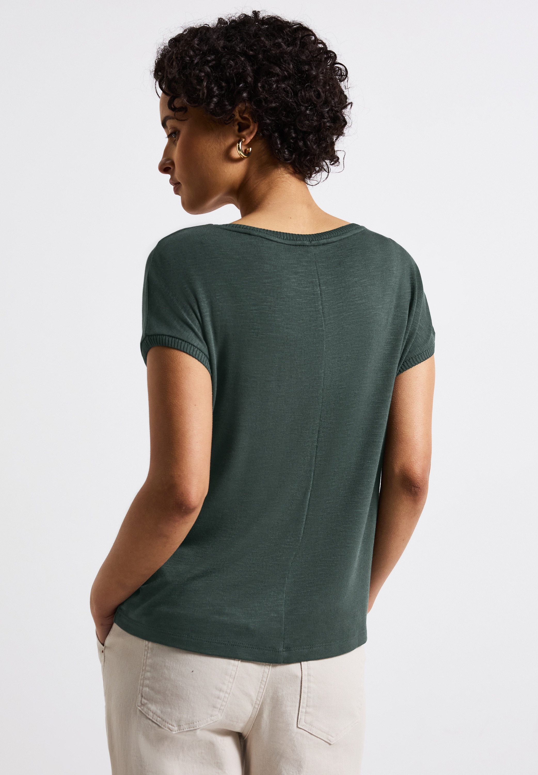 STREET ONE T-Shirt, mit Materialmix