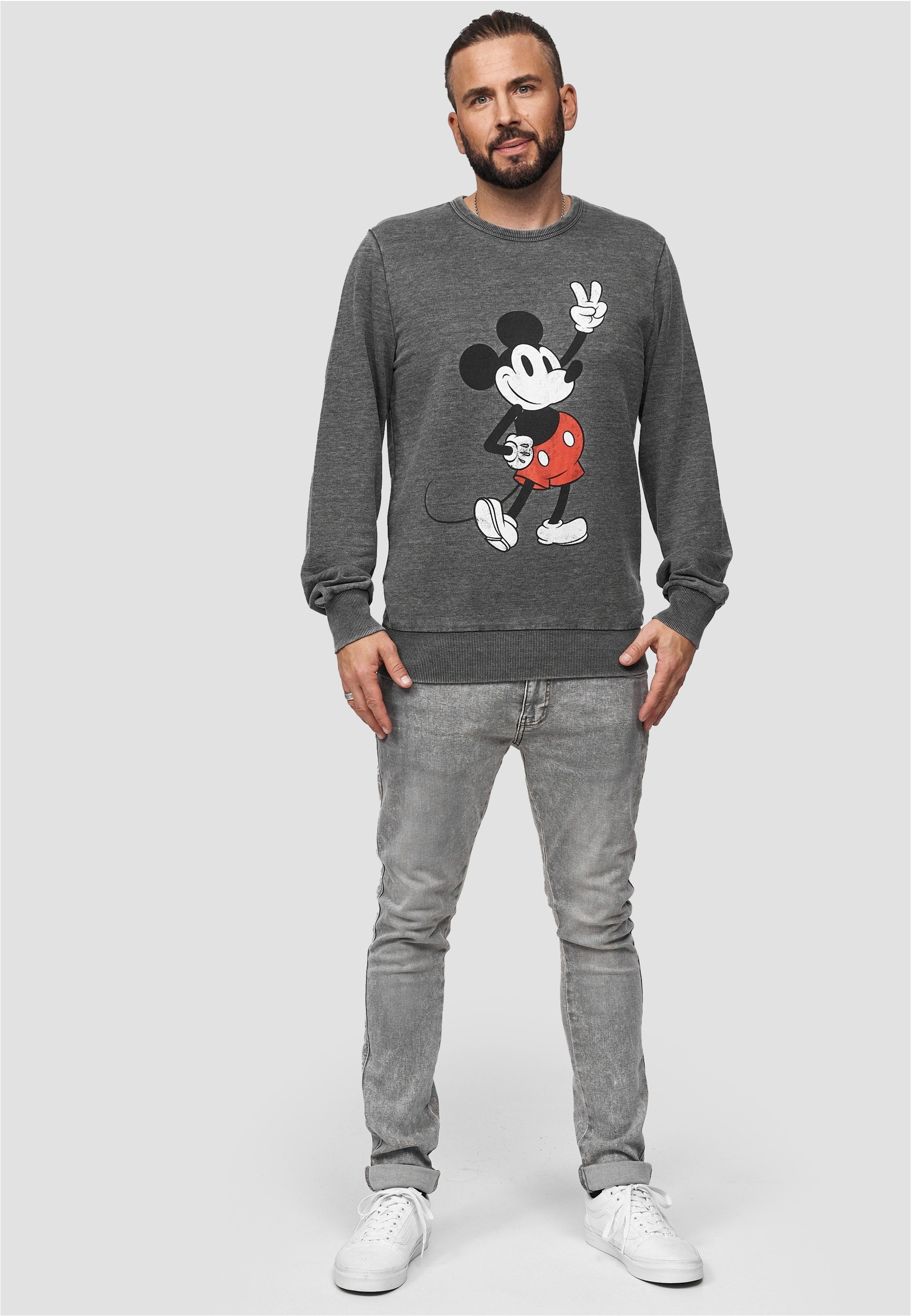 Recovered Sweatshirt "Disney Mickey Peace Pose", im zeitlosen Design günstig online kaufen